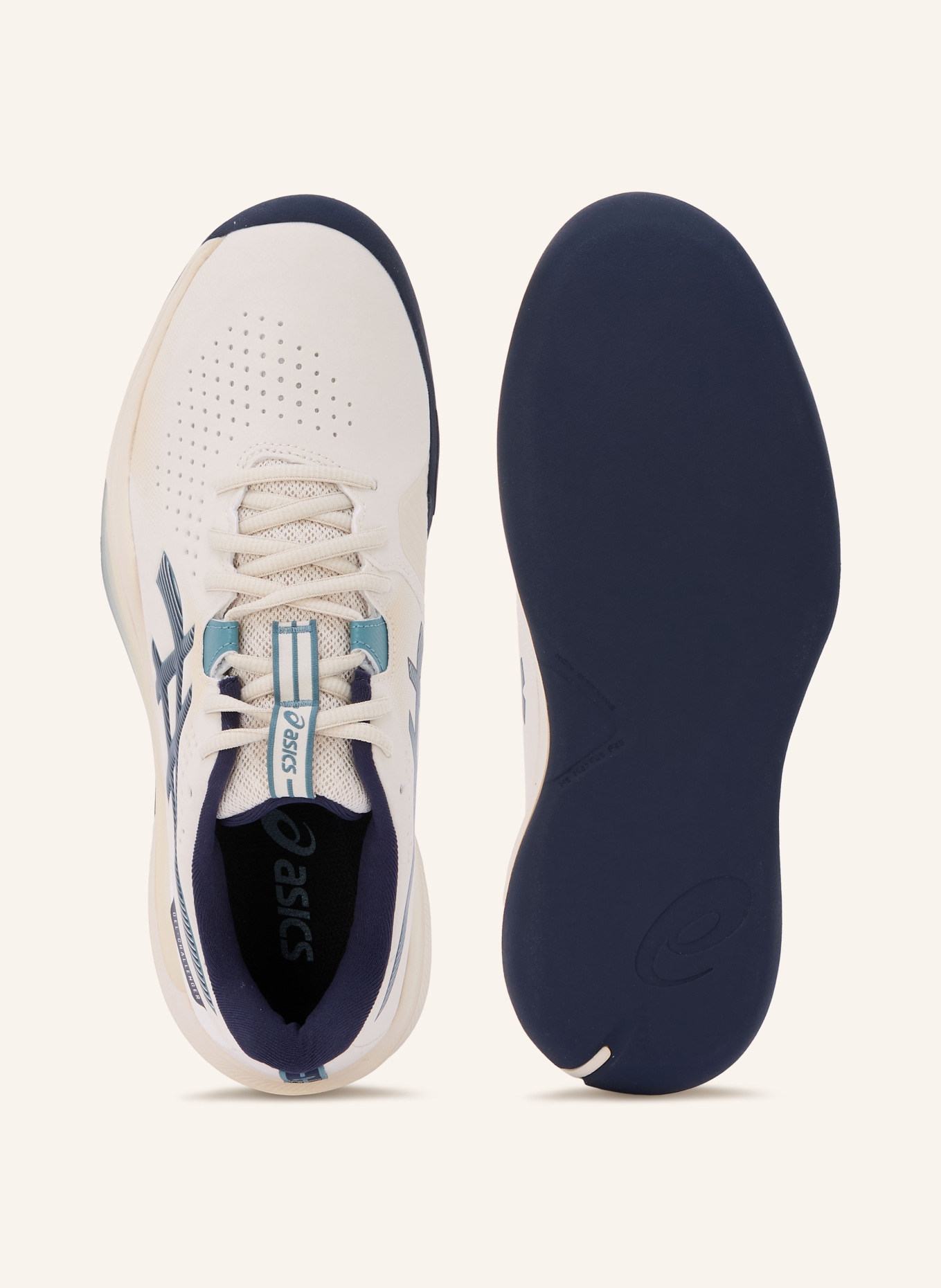 ASICS Tennisschoenen GEL-CHALLENGER 15: CRÈME / GROEN / DONKERBLAUW