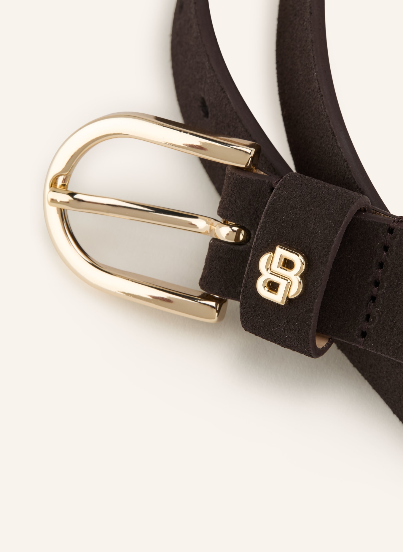 BOSS Leren riem SCARLET: MARRON FONCÉ