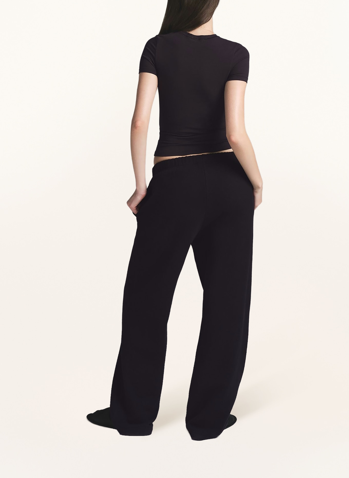 SKIMS Pantalon de survêtement lounge COTTON-FLEECE: ONYX