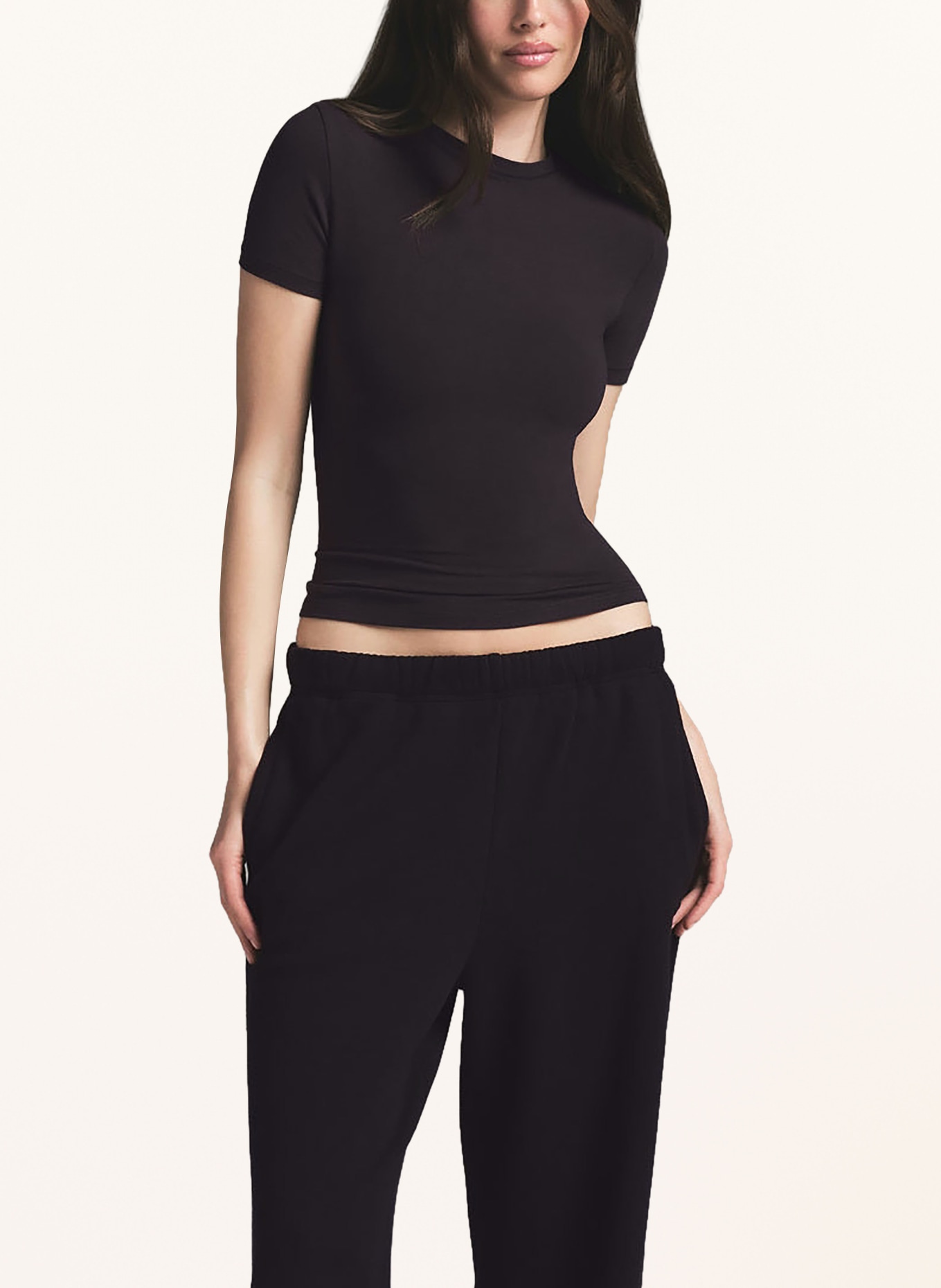 SKIMS Pantalon de survêtement lounge COTTON-FLEECE: ONYX