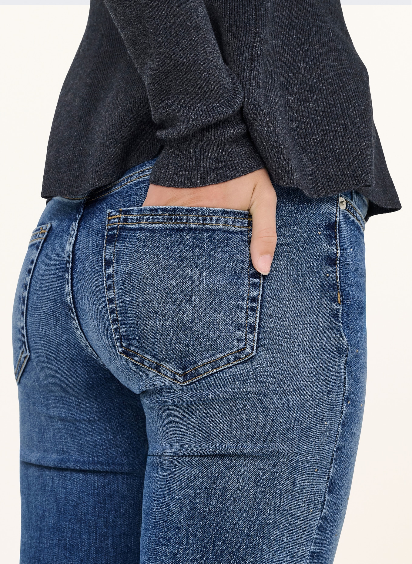 ONLY Jean évasé avec strass: MEDIUM BLUE DENIM