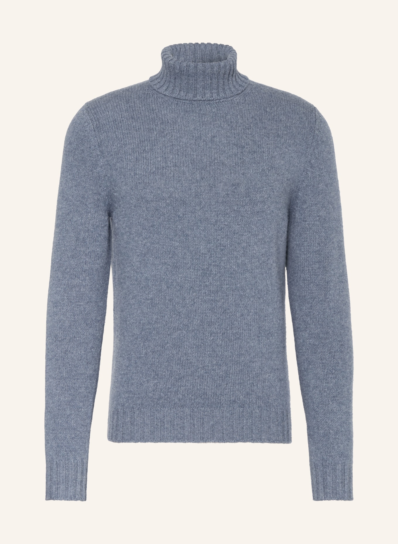 FEDELI Turtleneck sweater with cashmere: BLUE GRAY