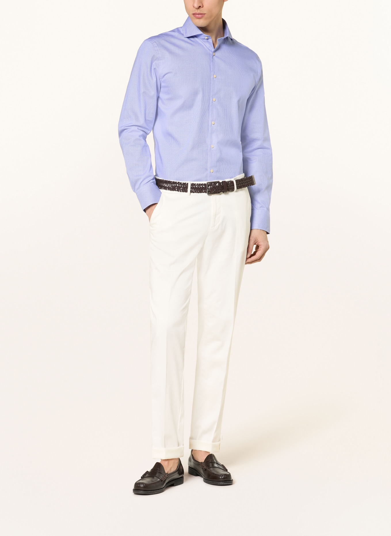 STROKESMAN'S Shirt regular fit: BLUE / WHITE