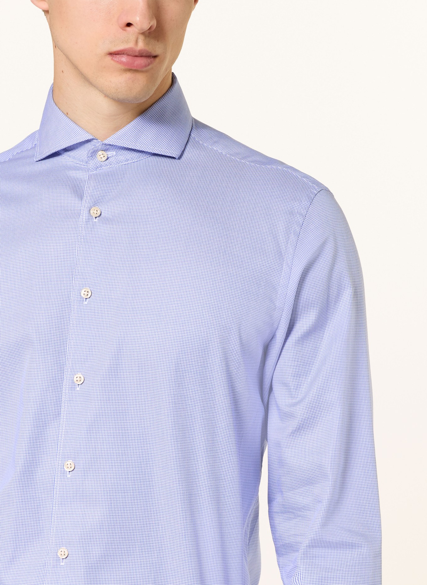 STROKESMAN'S Shirt regular fit: BLUE / WHITE