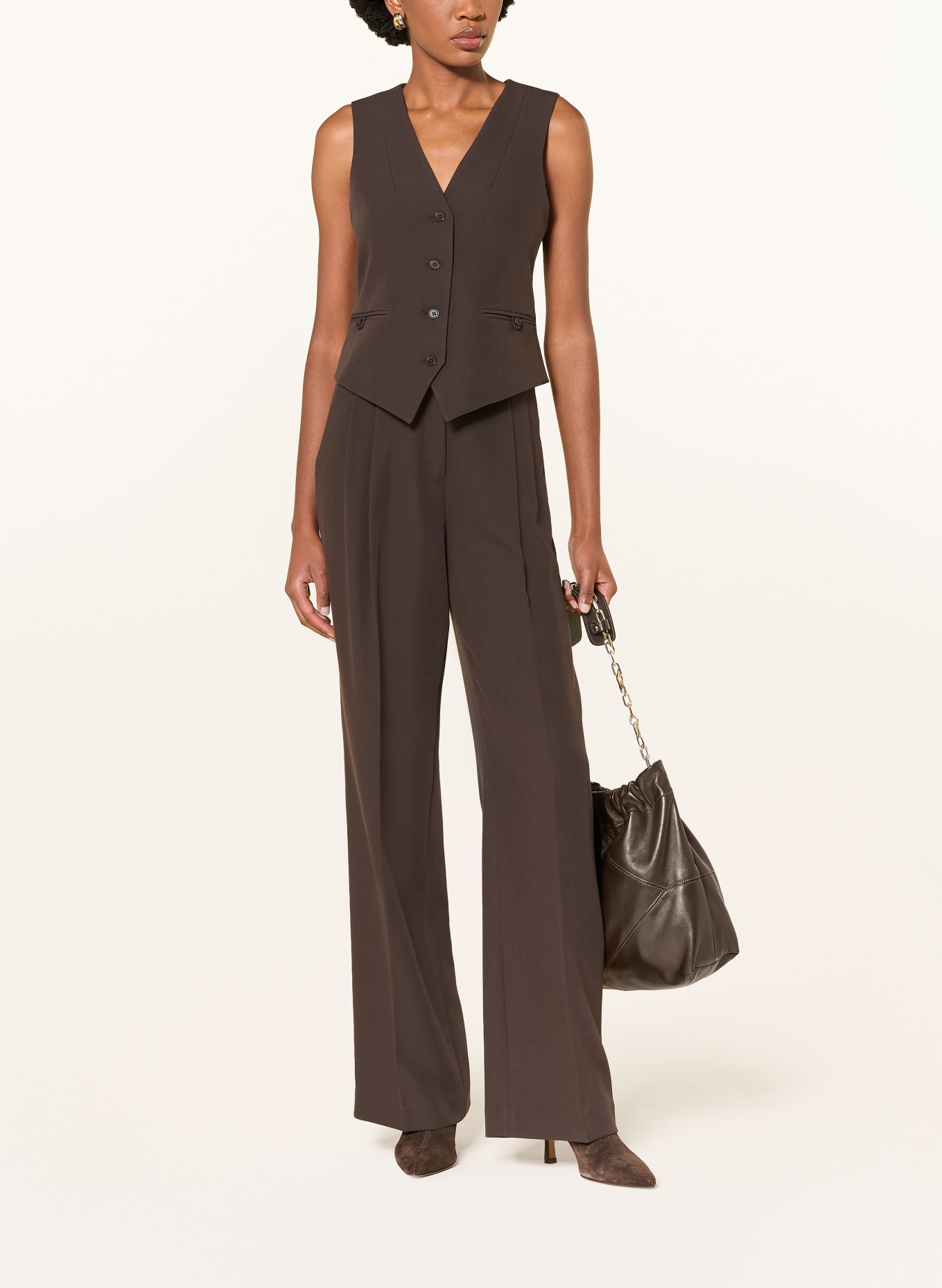 MRS & HUGS Blazer vest: DARK BROWN