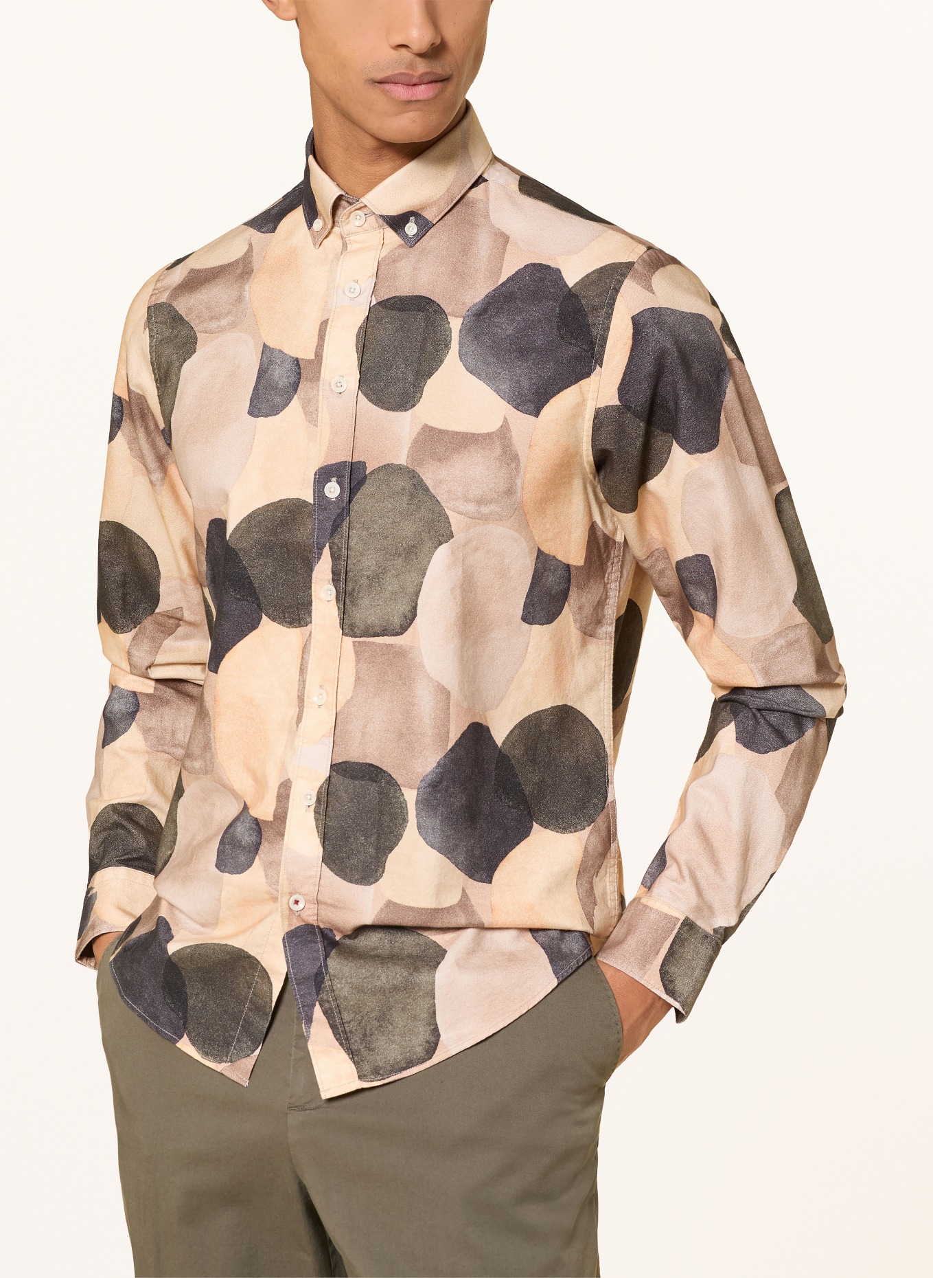 CG - CLUB of GENTS Flanellhemd CG HUDSON Slim Fit: DUNKELBLAU / BRAUN / SCHWARZ