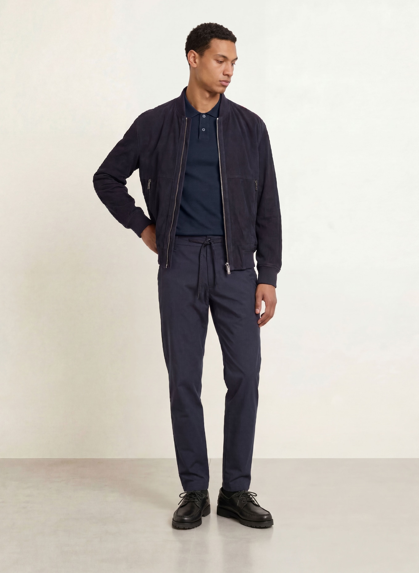BOSS Knitted polo shirt ASAC: DARK BLUE