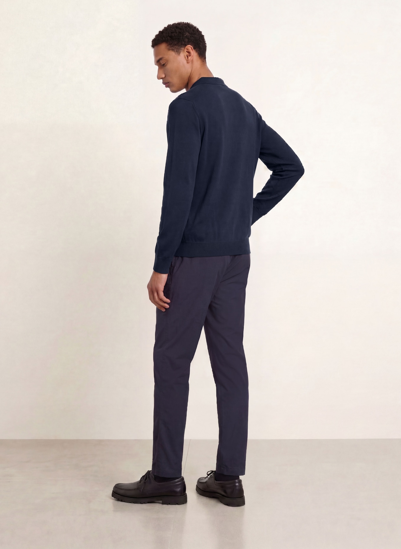 BOSS Knitted polo shirt ASAC: DARK BLUE