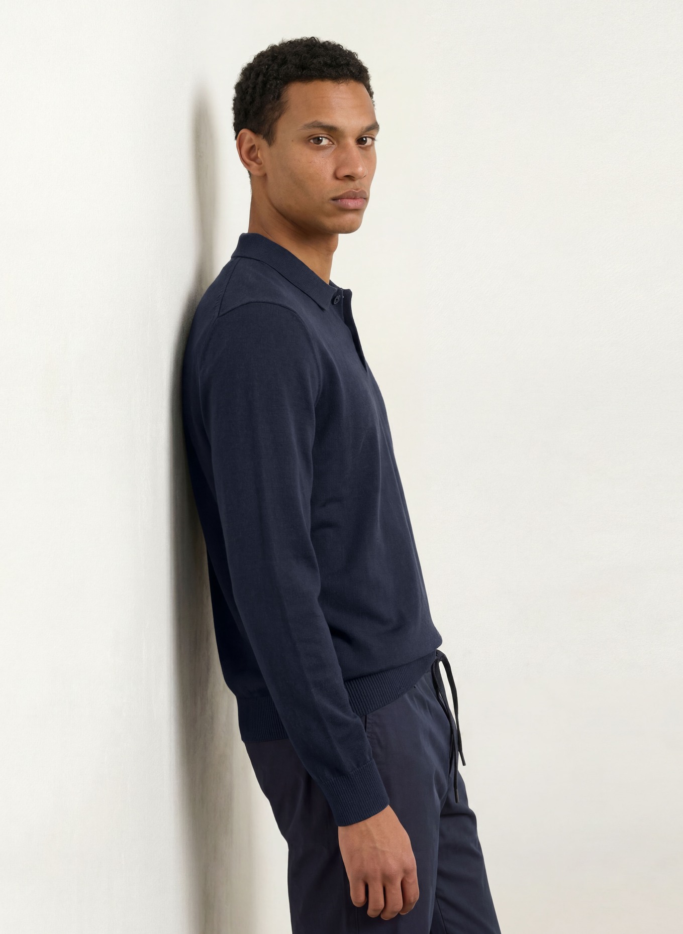 BOSS Knitted polo shirt ASAC: DARK BLUE
