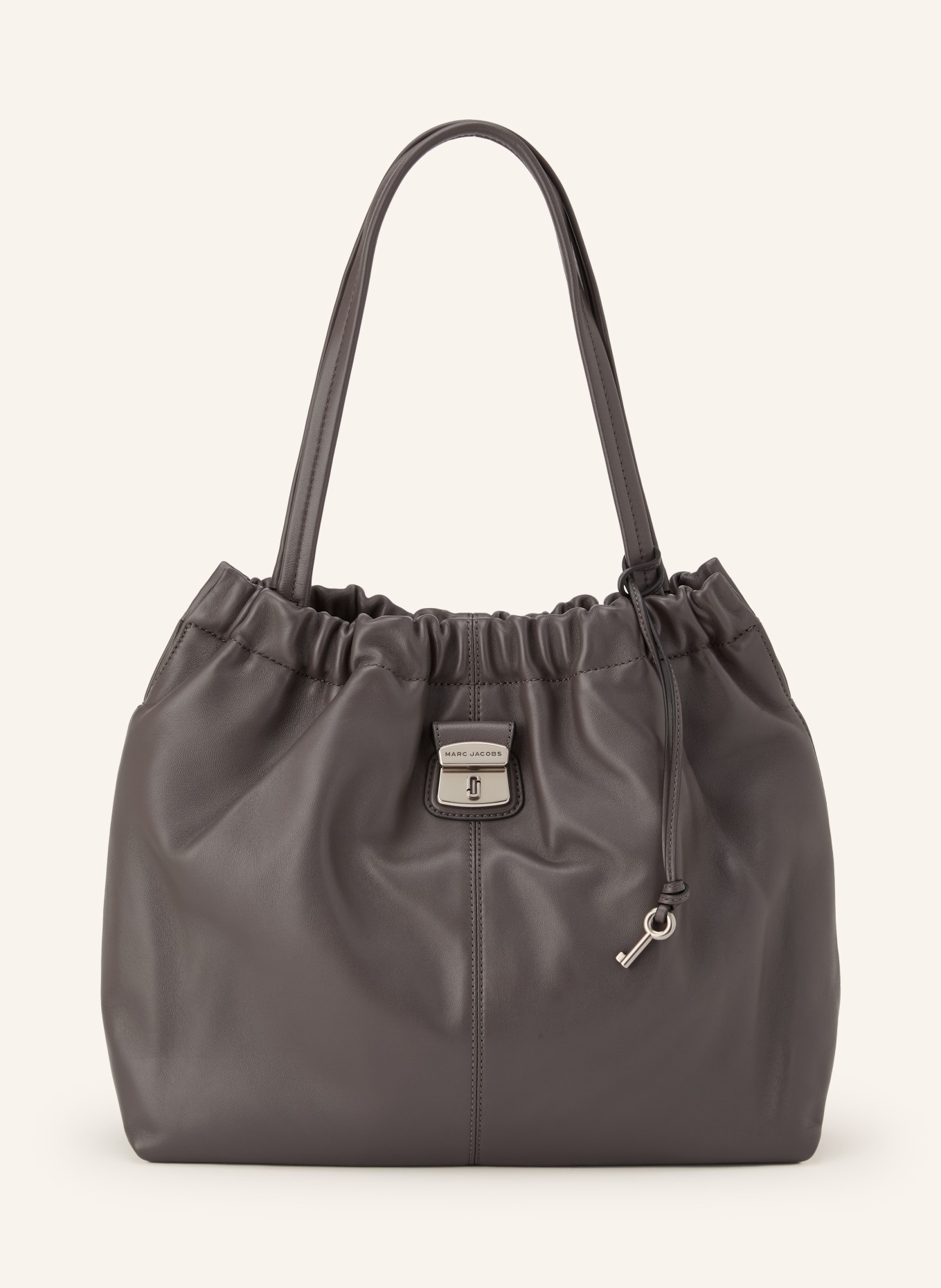 MARC JACOBS Geantă de umăr THE CRISTINA TOTE HOBO CHAIN: GRI ÎNCHIS / ARGINT