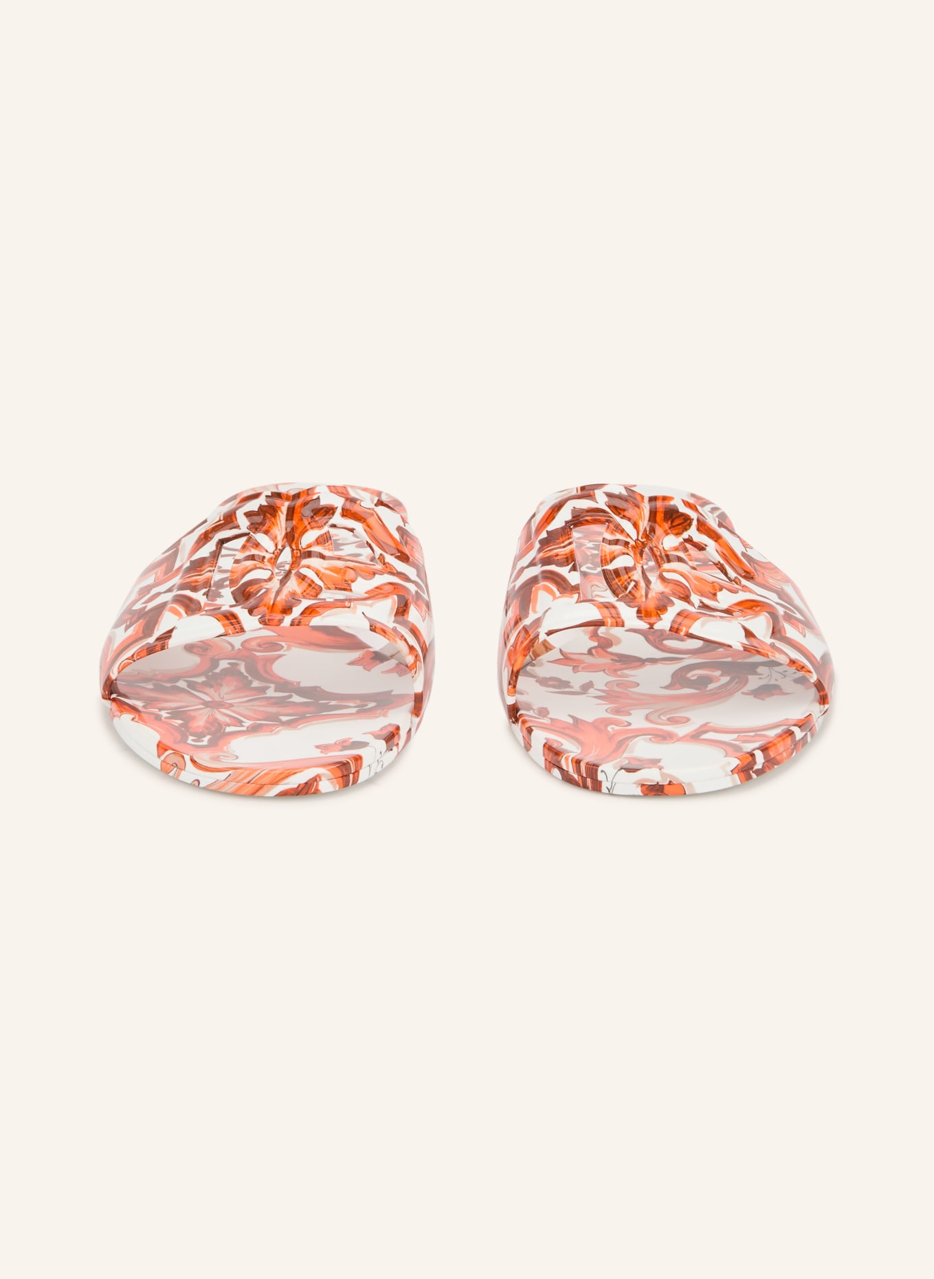 DOLCE & GABBANA Pantoletten: ORANGE / WEISS