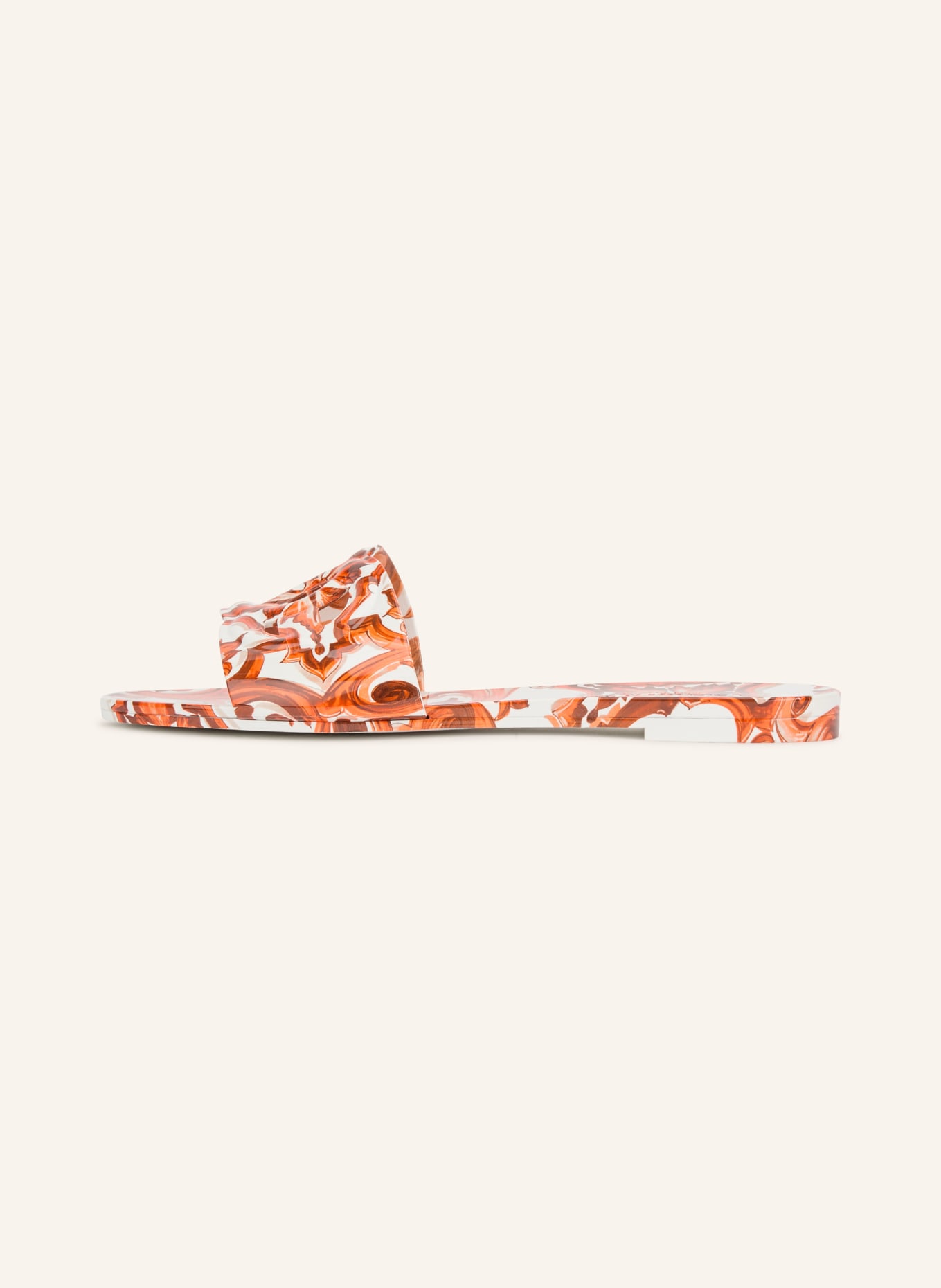 DOLCE & GABBANA Pantoletten: ORANGE / WEISS