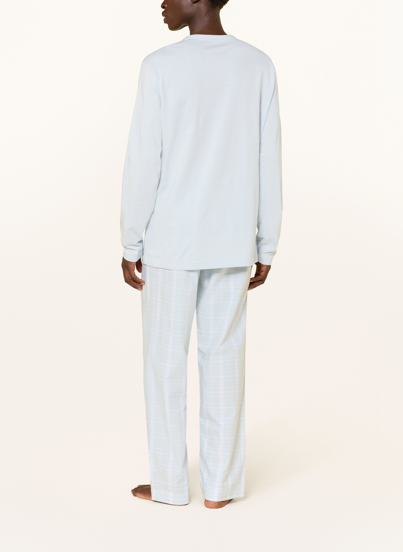 Calvin Klein Schlafanzug COTTON POPLIN: HELLBLAU / WEISS