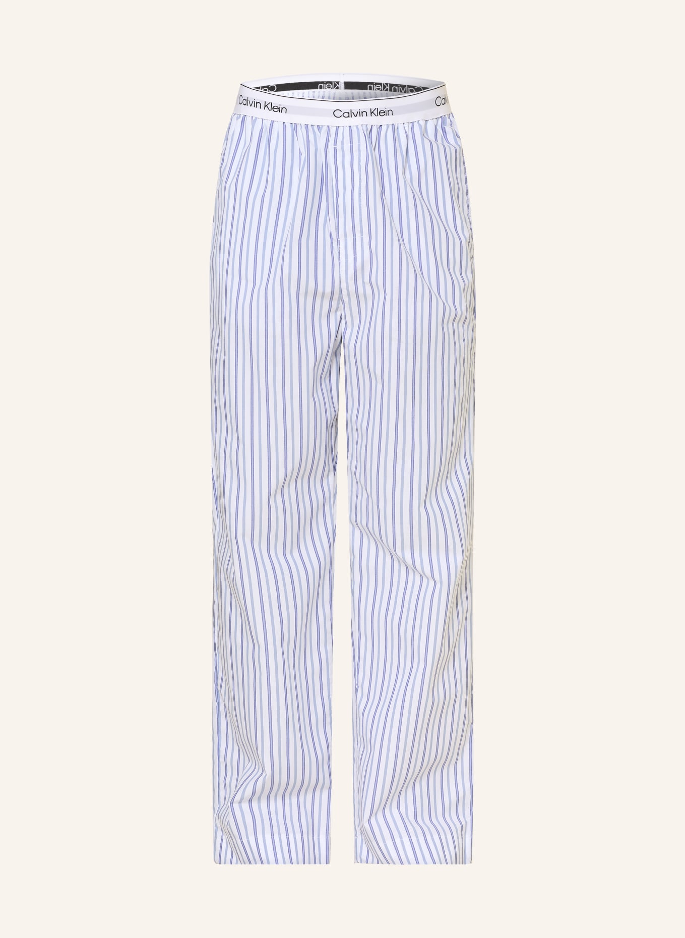 Calvin Klein Pajama pants COTTON POPLIN: WHITE / LIGHT BLUE / BLUE
