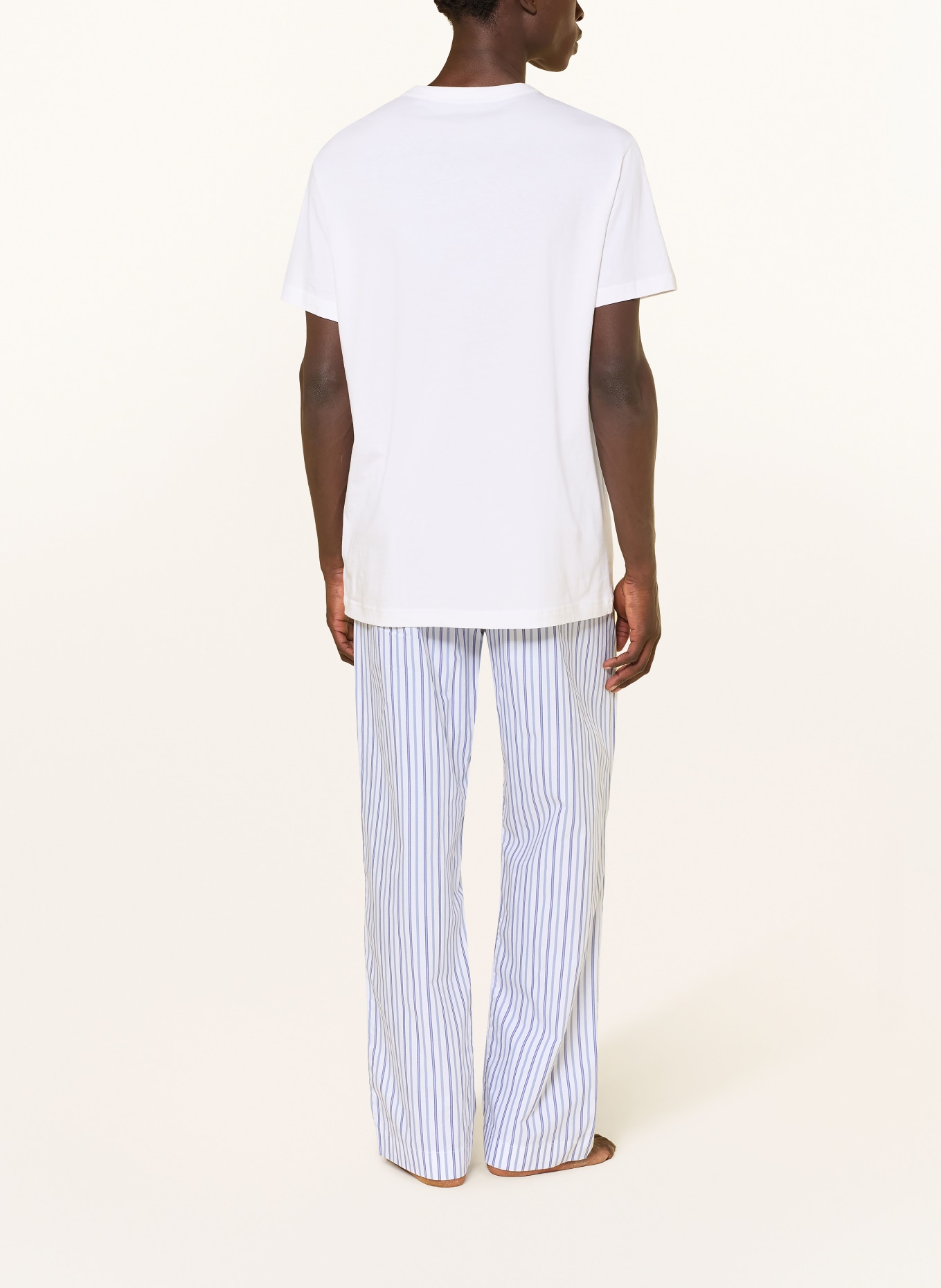 Calvin Klein Pajama pants COTTON POPLIN: WHITE / LIGHT BLUE / BLUE