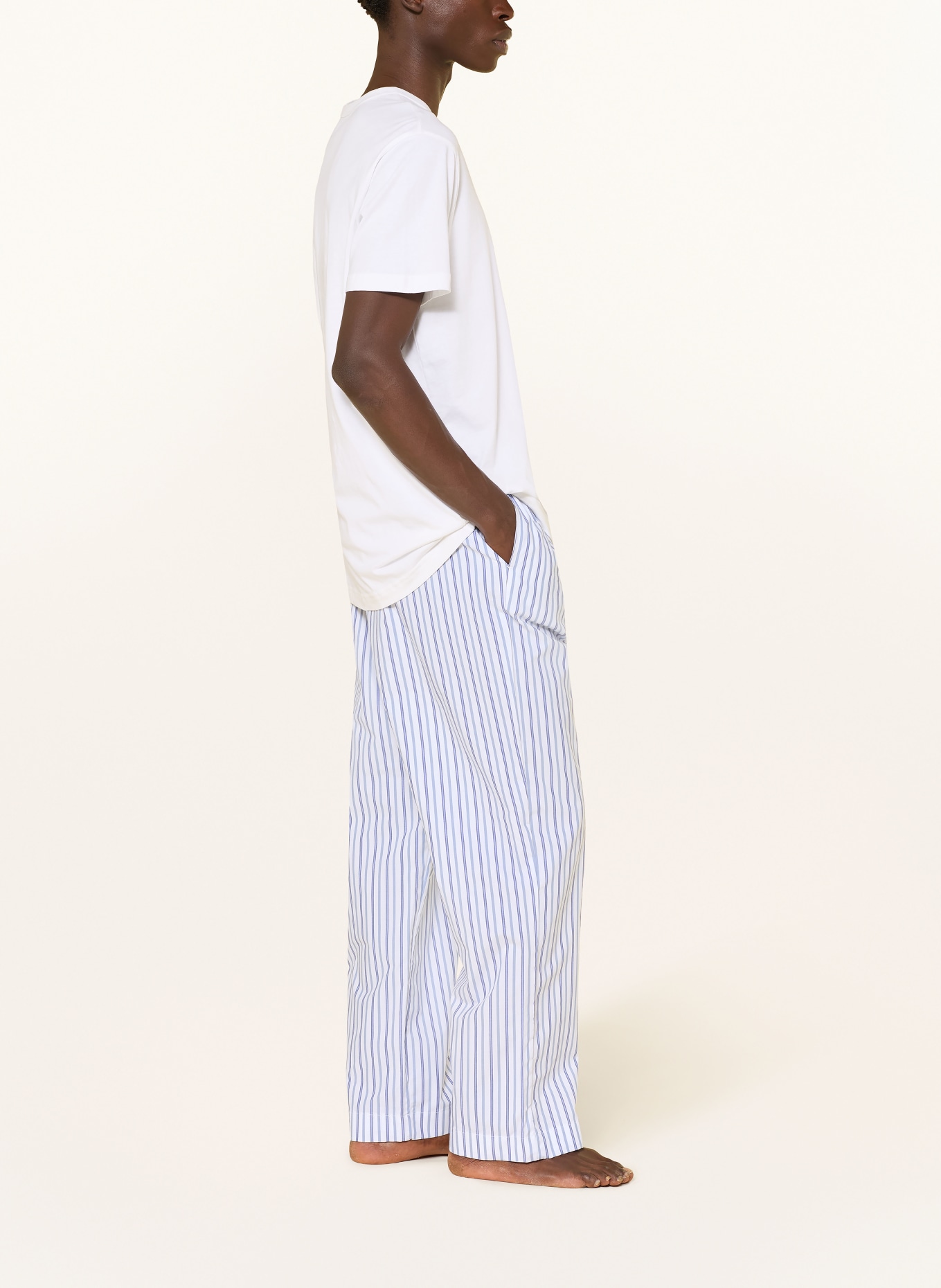 Calvin Klein Pajama pants COTTON POPLIN: WHITE / LIGHT BLUE / BLUE