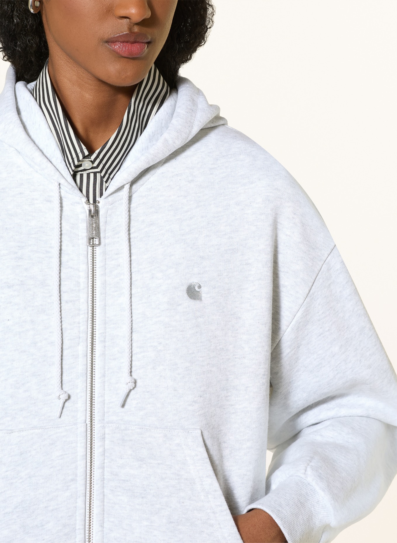 carhartt WIP Sweatjack CASEY: LICHTGRIJS