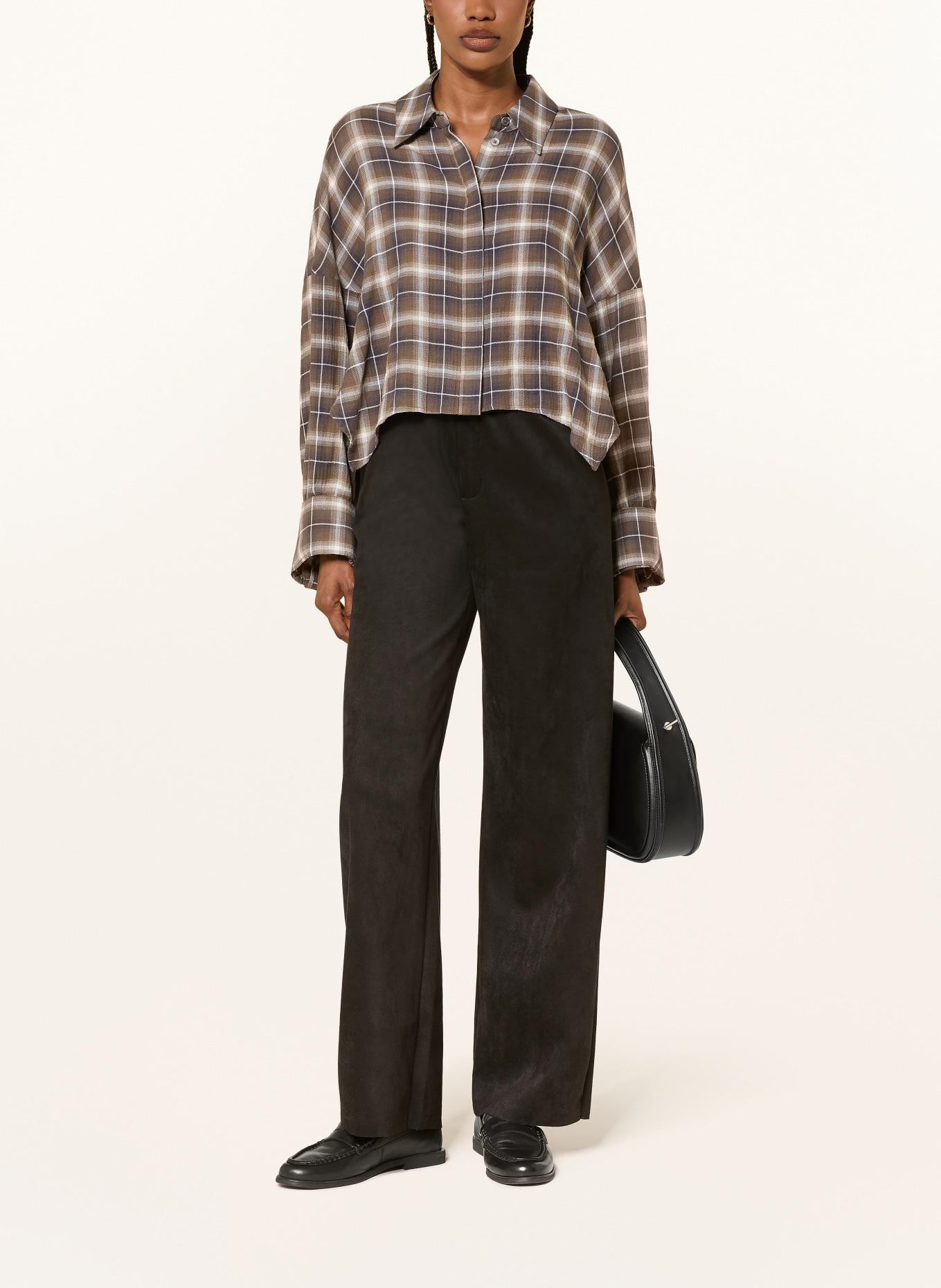 DRYKORN Marlenehose CONSIDER in Lederoptik: SCHWARZ