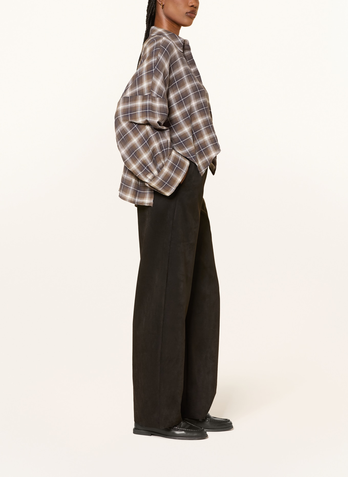 DRYKORN Marlenehose CONSIDER in Lederoptik: SCHWARZ