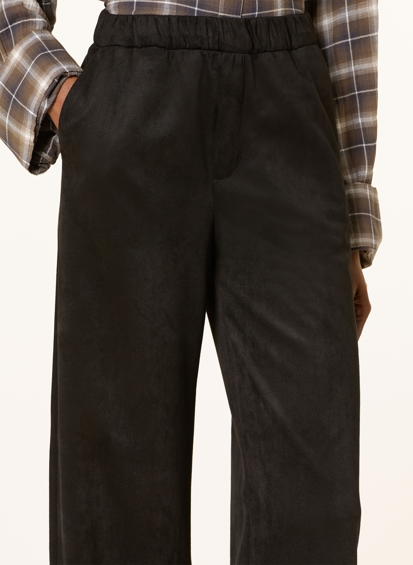 DRYKORN Marlenehose CONSIDER in Lederoptik: SCHWARZ
