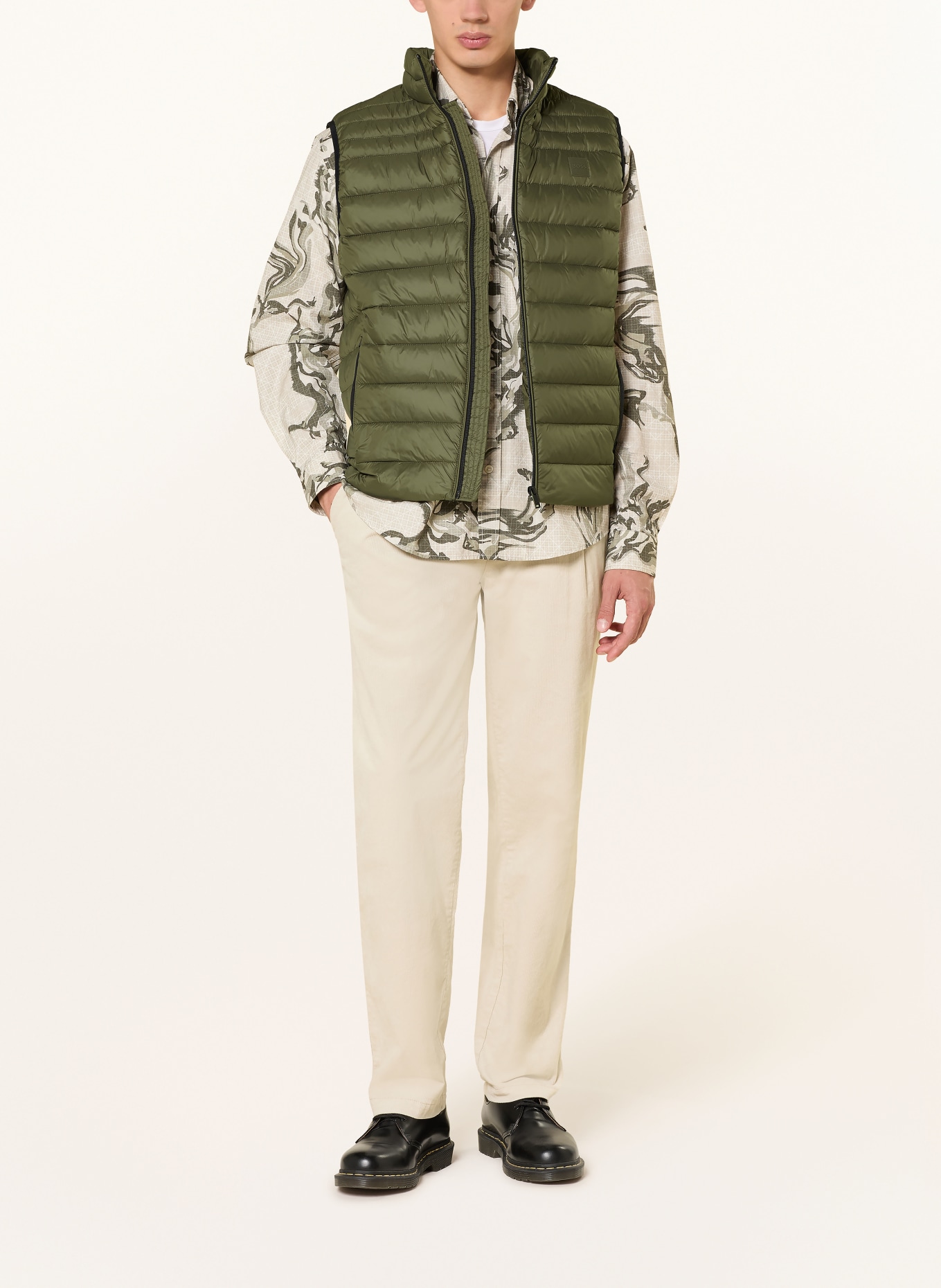 BOSS Kamizelka pikowana ODENO: KHAKI