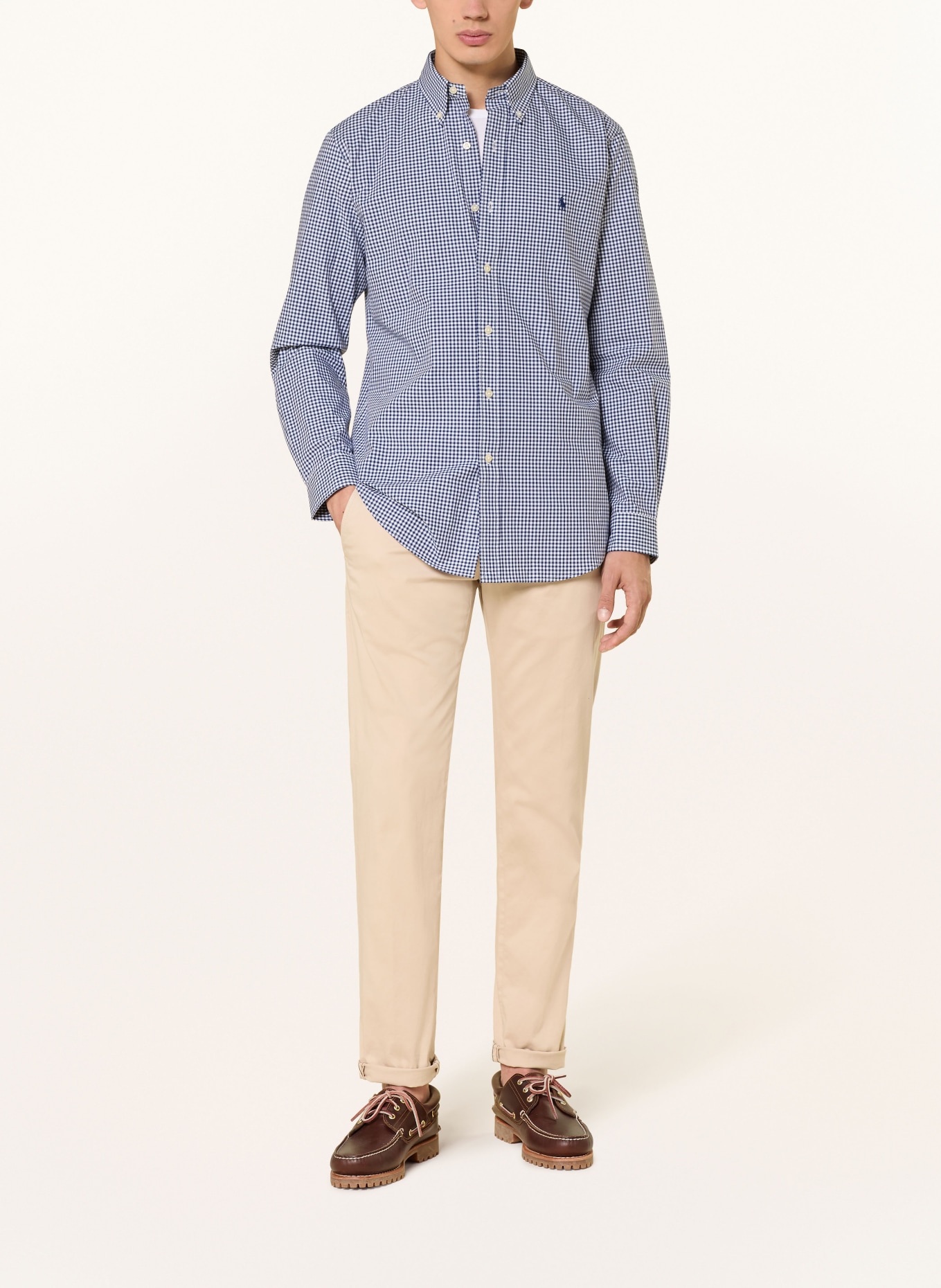 POLO RALPH LAUREN Chemise Custom Fit: BLEU FONCÉ / BLANC