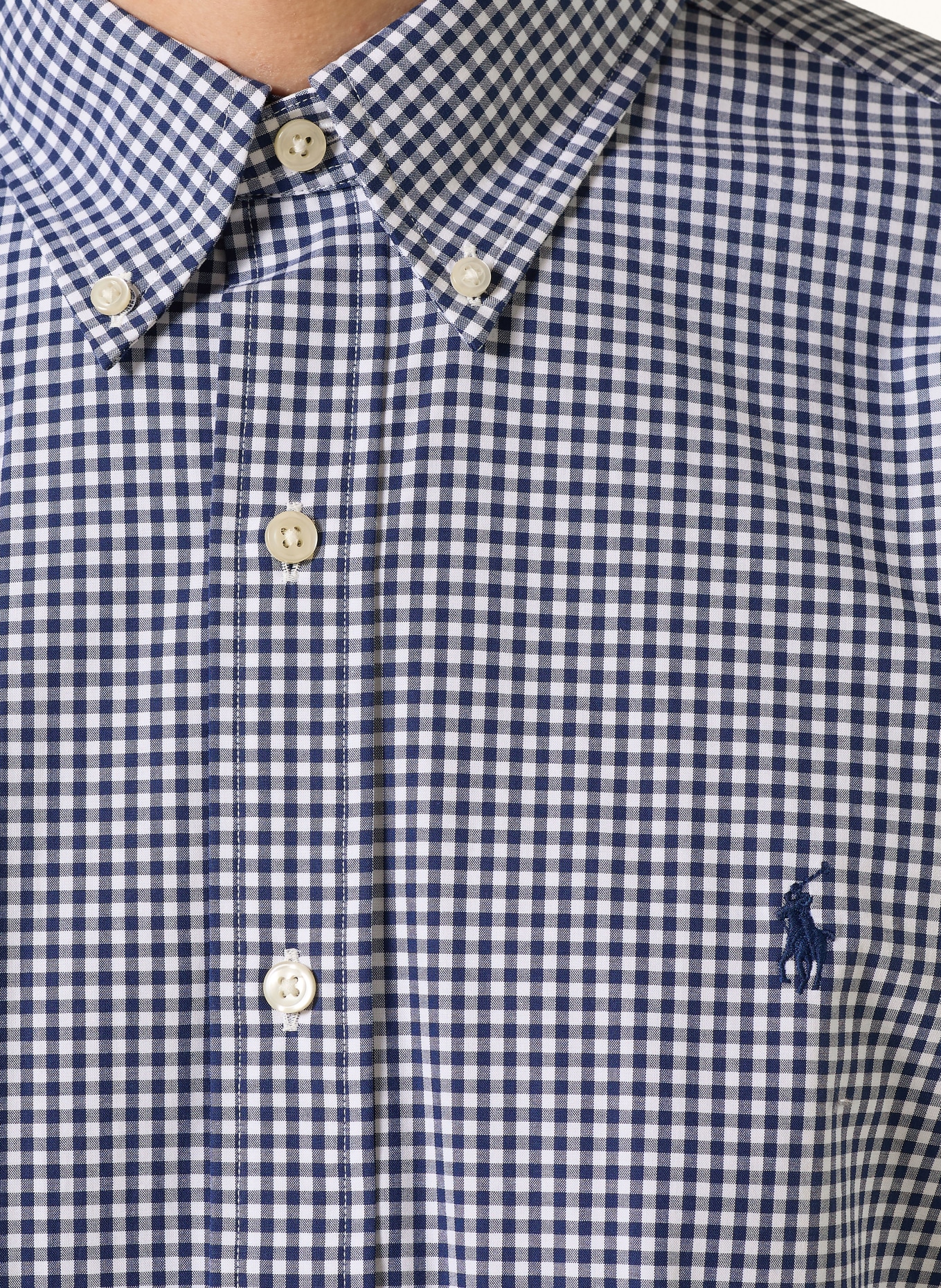 POLO RALPH LAUREN Chemise Custom Fit: BLEU FONCÉ / BLANC