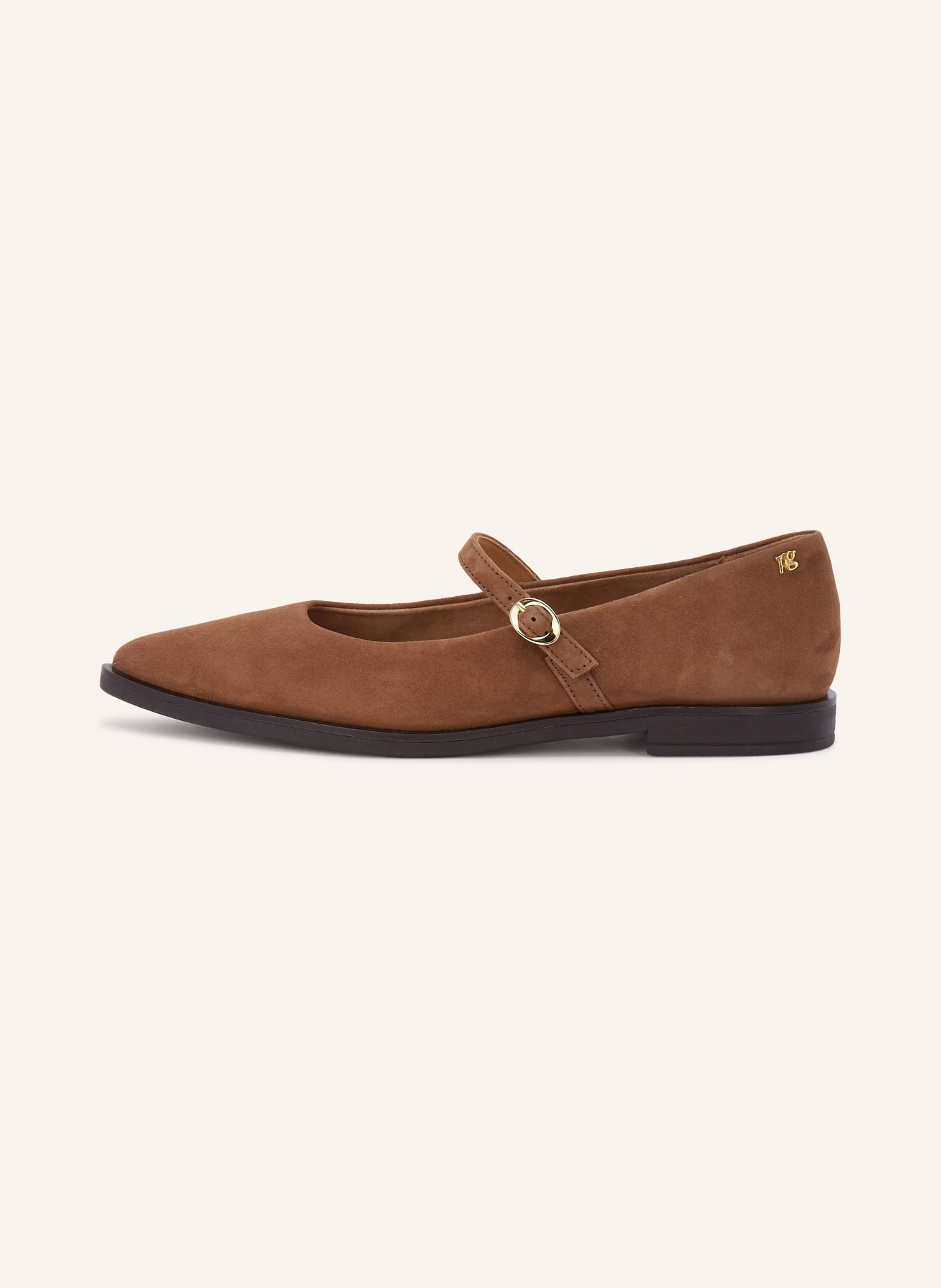 paul green Mary-Jane-Ballerinas: BRAUN / GOLD