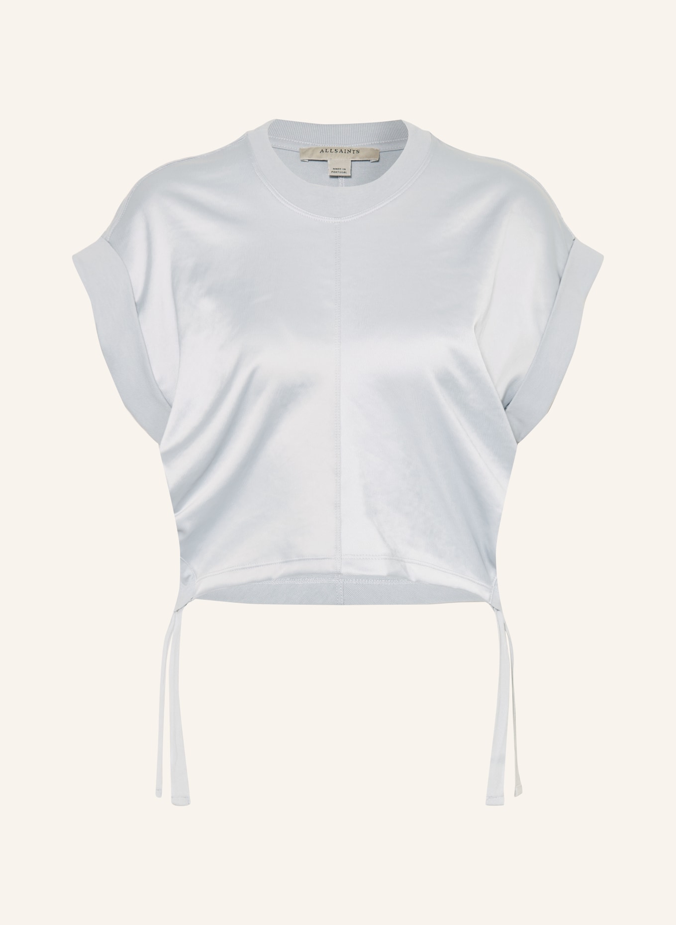ALLSAINTS T-Shirt MIRA im Materialmix: HELLBLAU