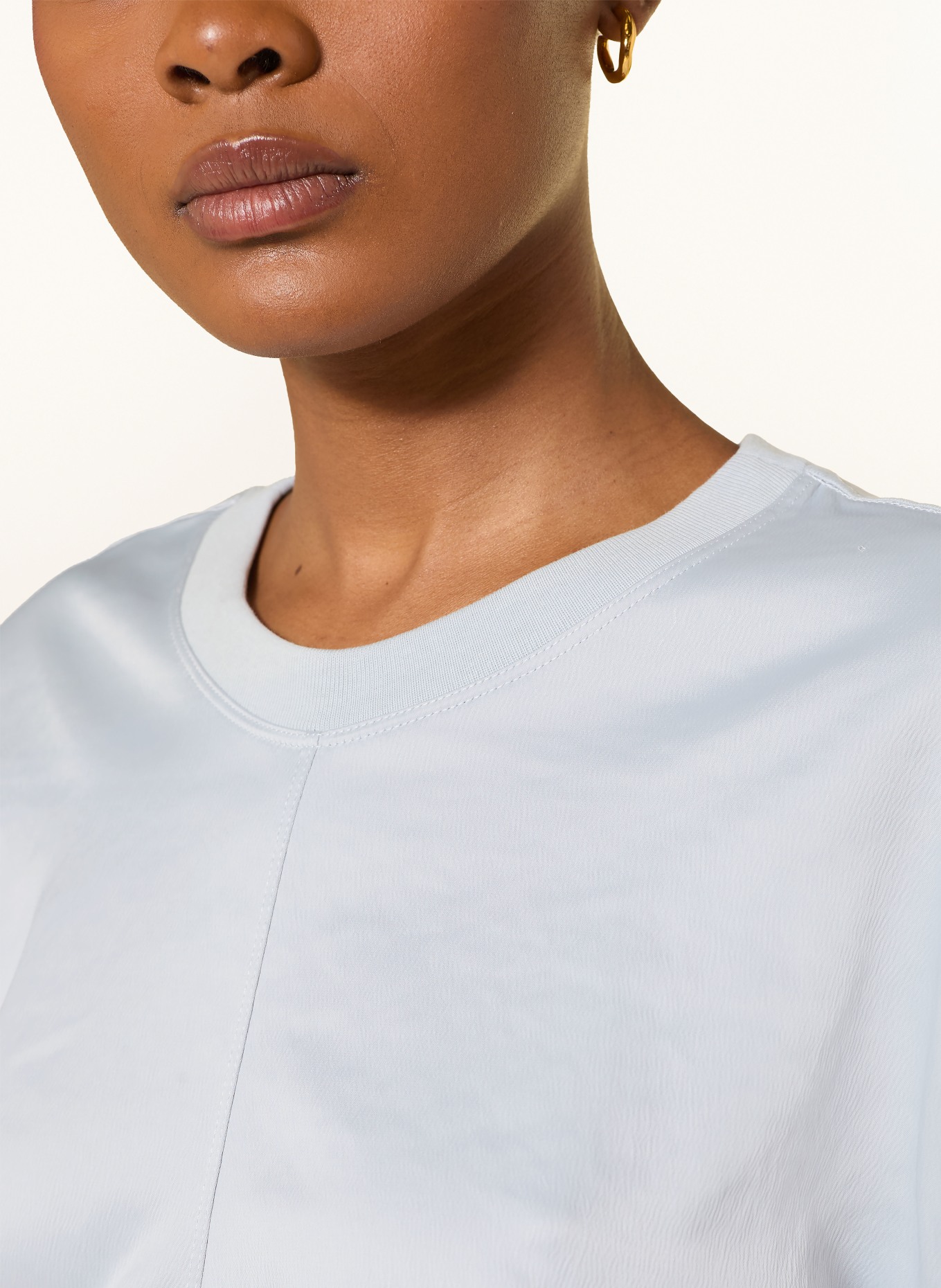 ALLSAINTS T-Shirt MIRA im Materialmix: HELLBLAU