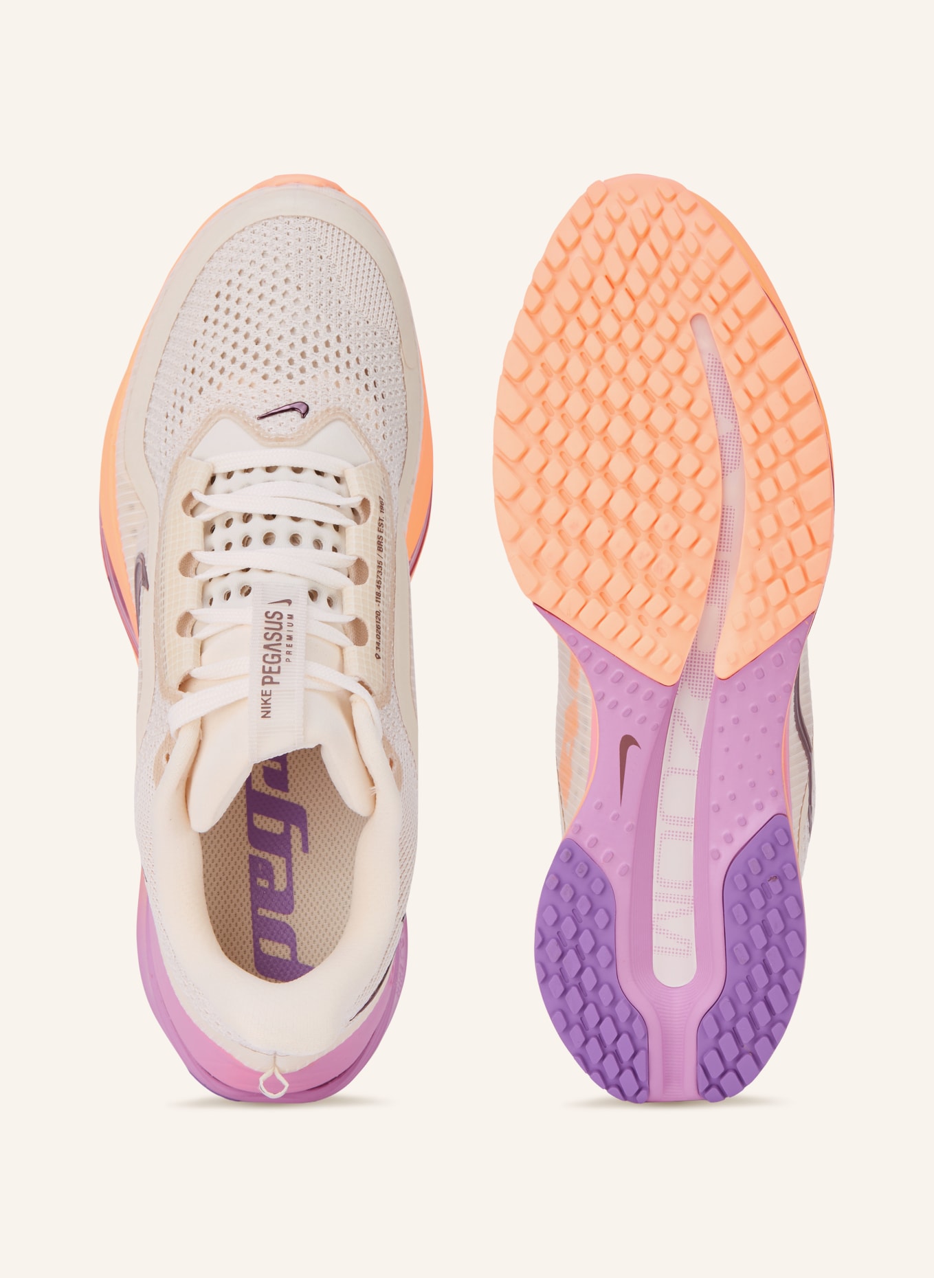 Nike Løbesko PEGASUS PREMIUM: HVID / MØRKEGRÅ / NEONORANGE