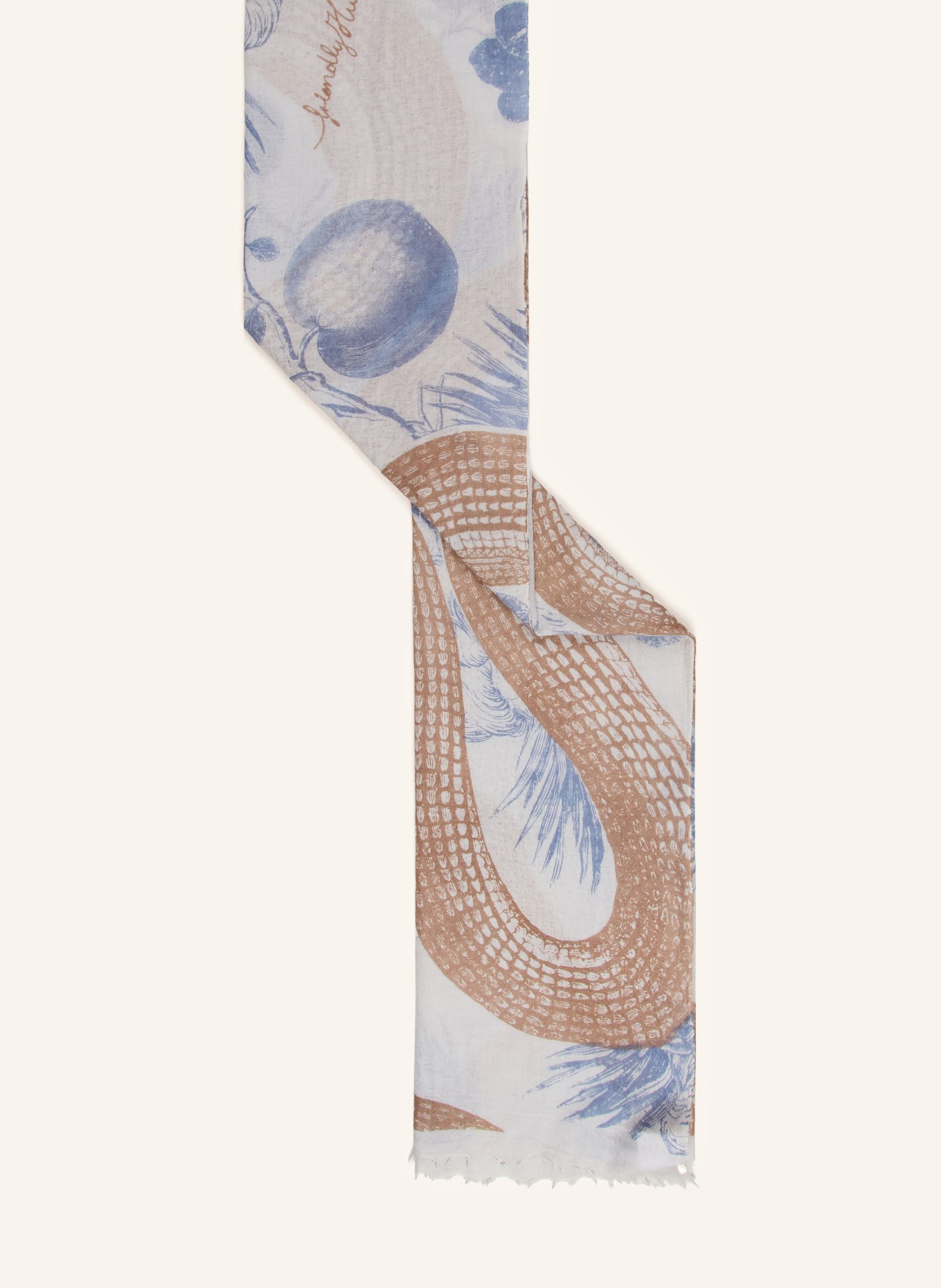 friendly hunting Cashmere-Schal GARDEN EDEN: HELLGRAU / BLAUGRAU / TAUPE