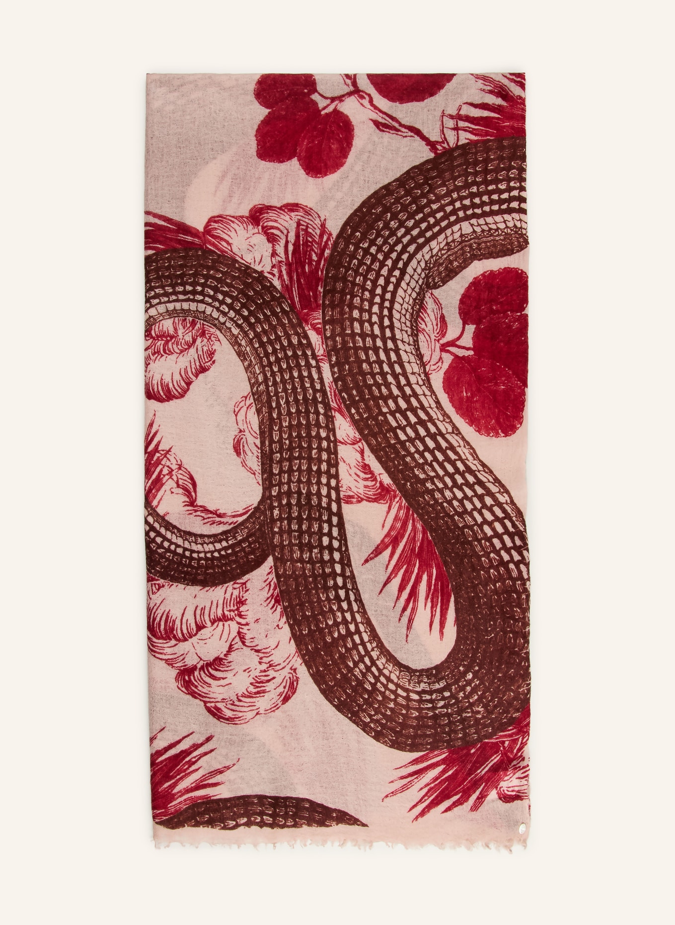 friendly hunting Cashmere-Schal GARDEN EDEN: BEIGE / BRAUN / DUNKELROT