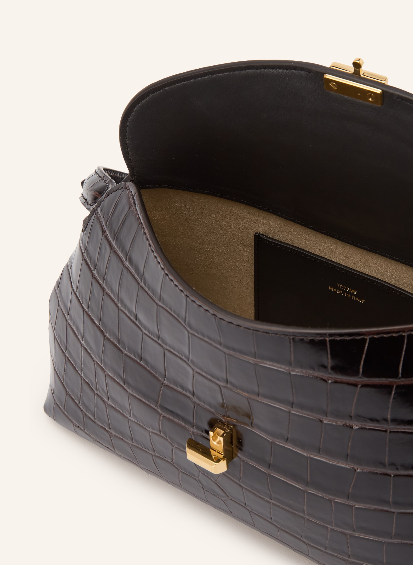 TOTEME Koppeling T-LOCK: MARRON FONCÉ / GOUD