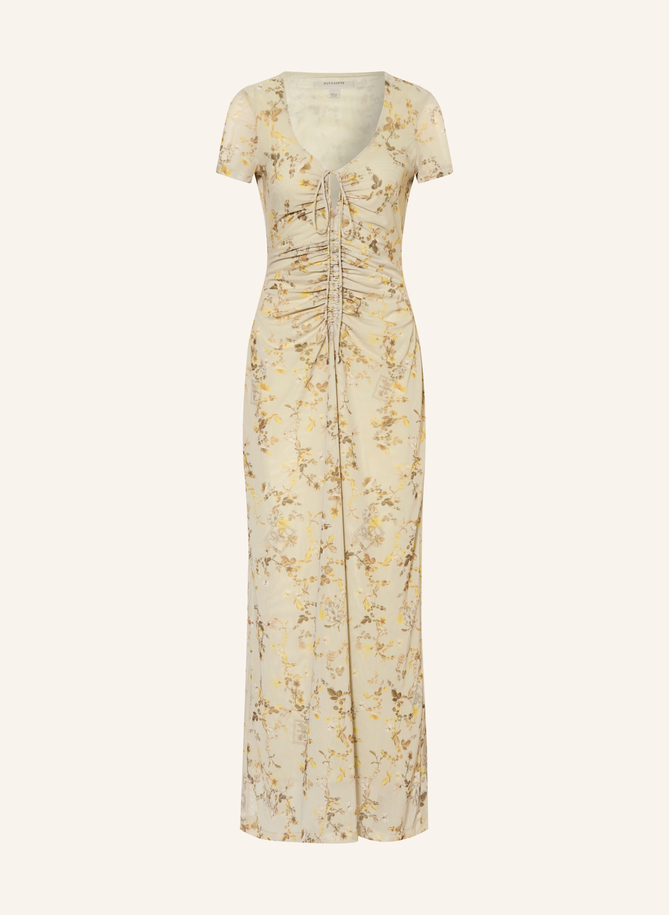 ALLSAINTS Jersey dress GABBY: LIGHT GREEN / YELLOW / WHITE