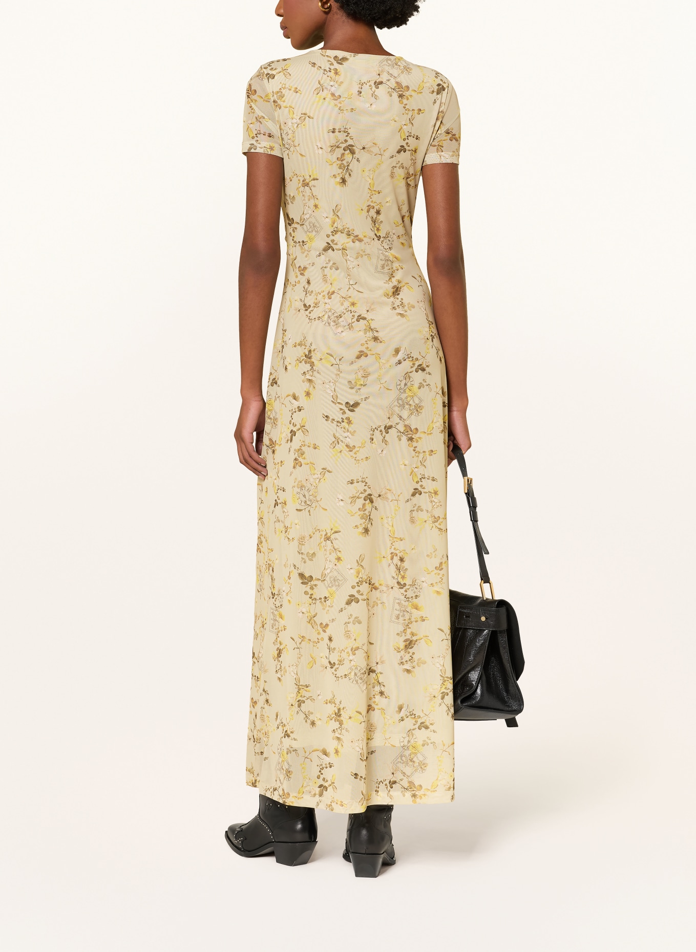 ALLSAINTS Jersey dress GABBY: LIGHT GREEN / YELLOW / WHITE