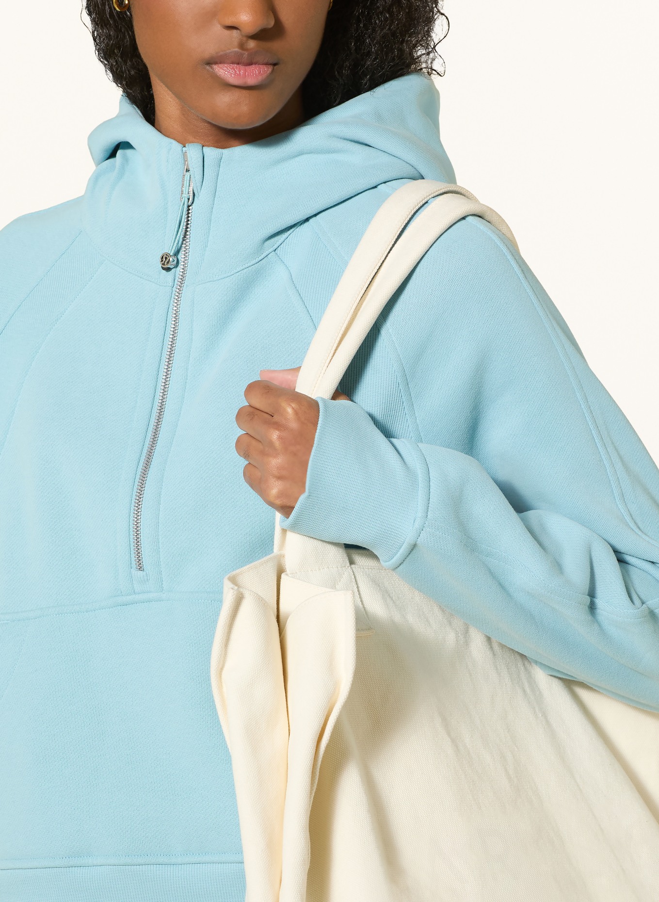 lululemon Bluza z kapturem SCUBA OVERSIZED HALF ZIP: TURKUSOWY
