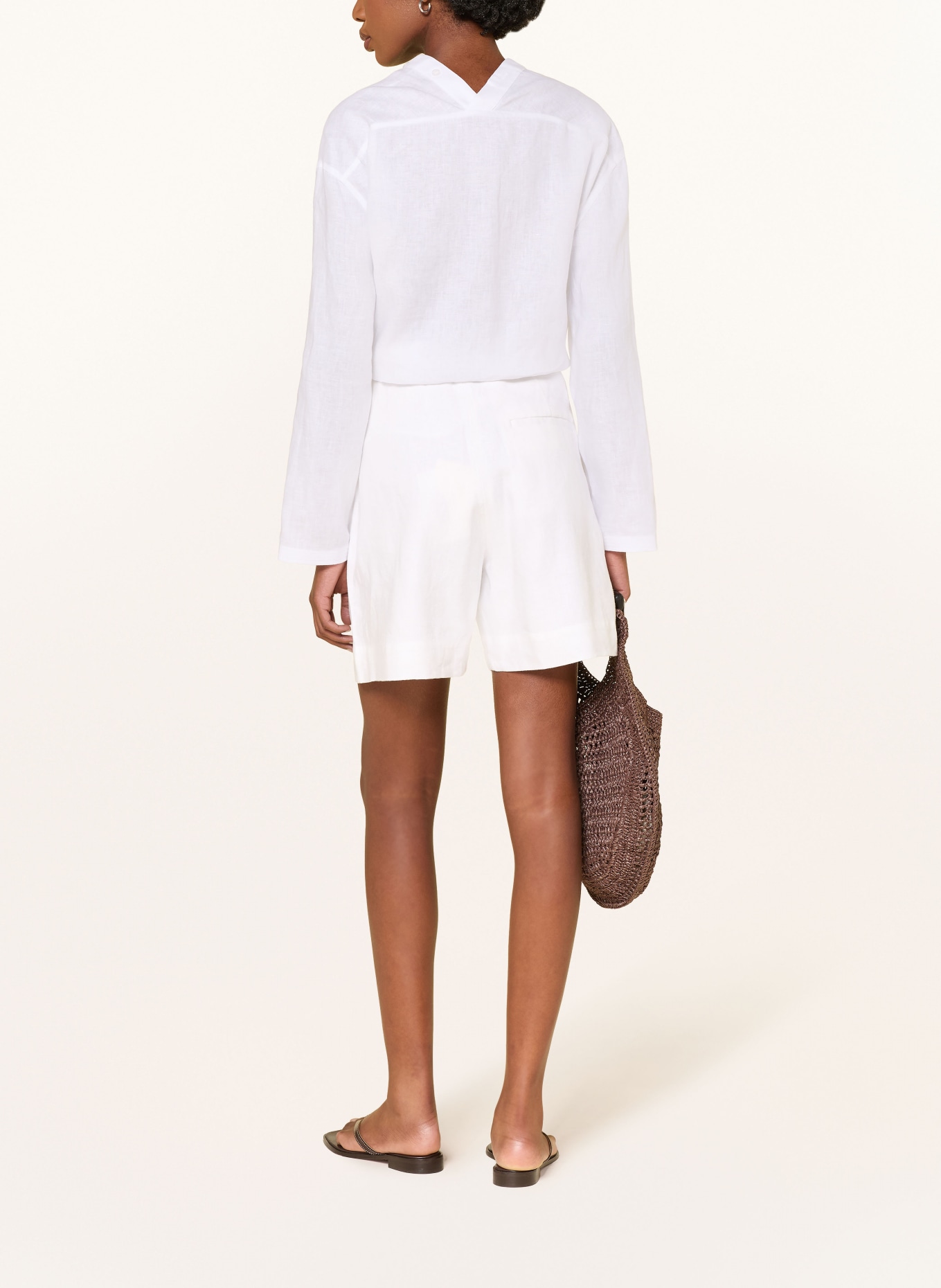COS Linen shorts: WHITE