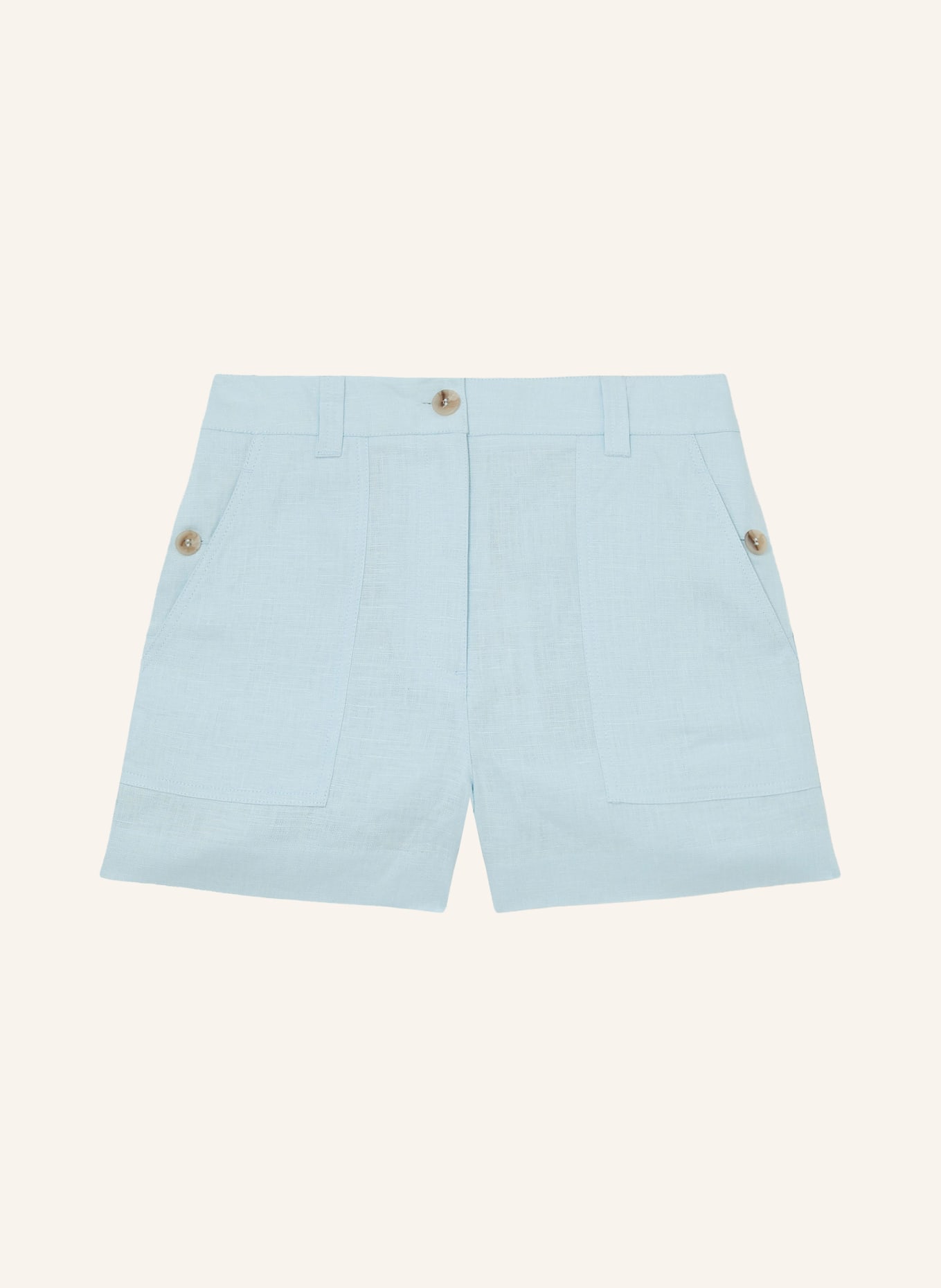 REISS Leinenshorts ASHBY: HELLBLAU