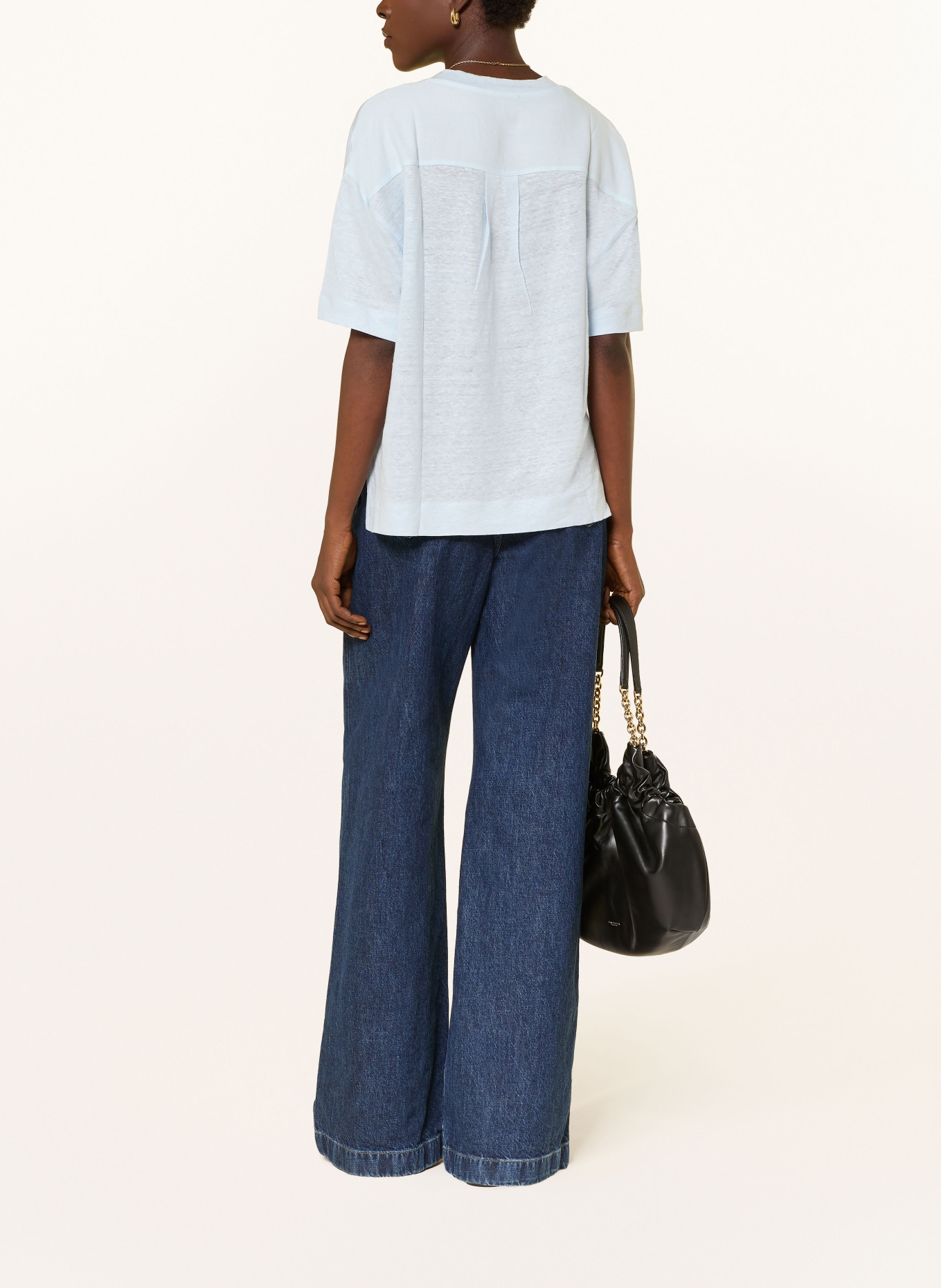 REISS T-shirt EMBER en lin: BLEU CLAIR