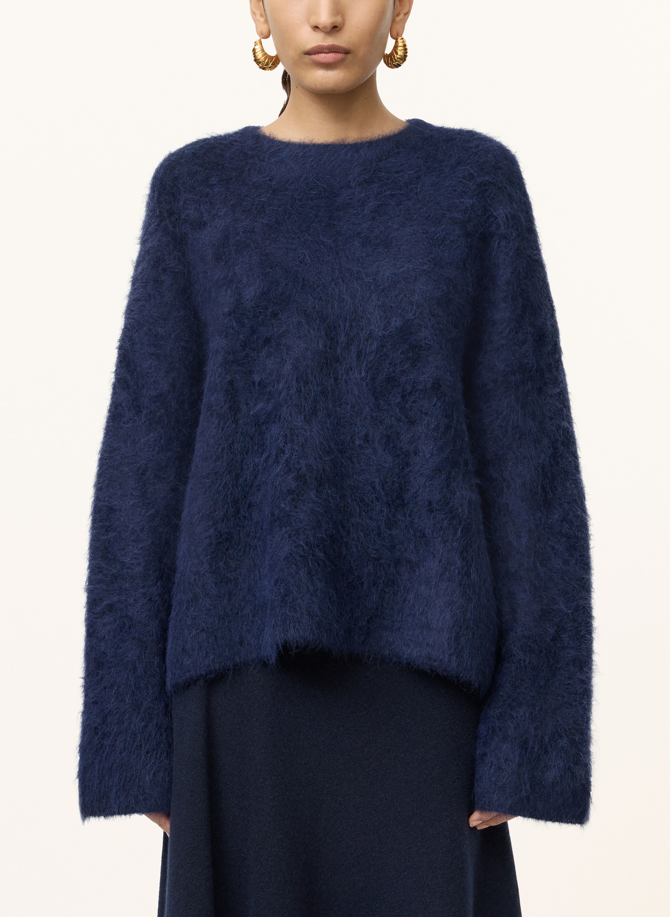 SOFT GOAT Alpaka-Pullover: DUNKELBLAU