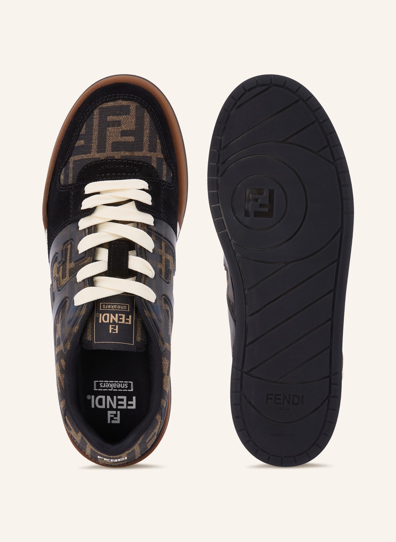 FENDI Sneaker MATCH: MARRON FONCÉ / BEIGE