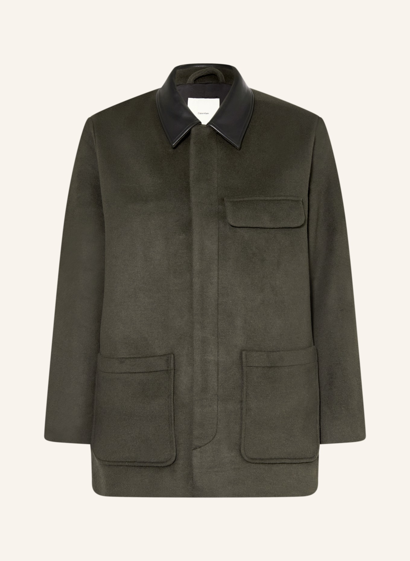Calvin Klein MELTON Jacket: DARK GREEN