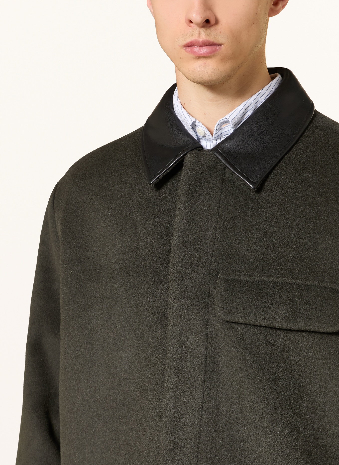 Calvin Klein MELTON Jacket: DARK GREEN