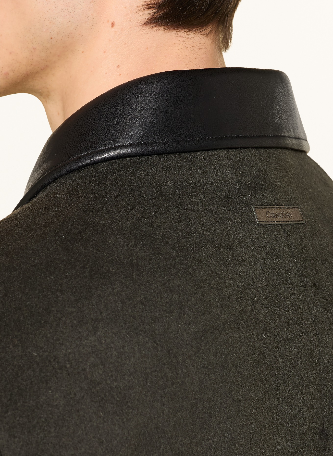 Calvin Klein MELTON Jacket: DARK GREEN