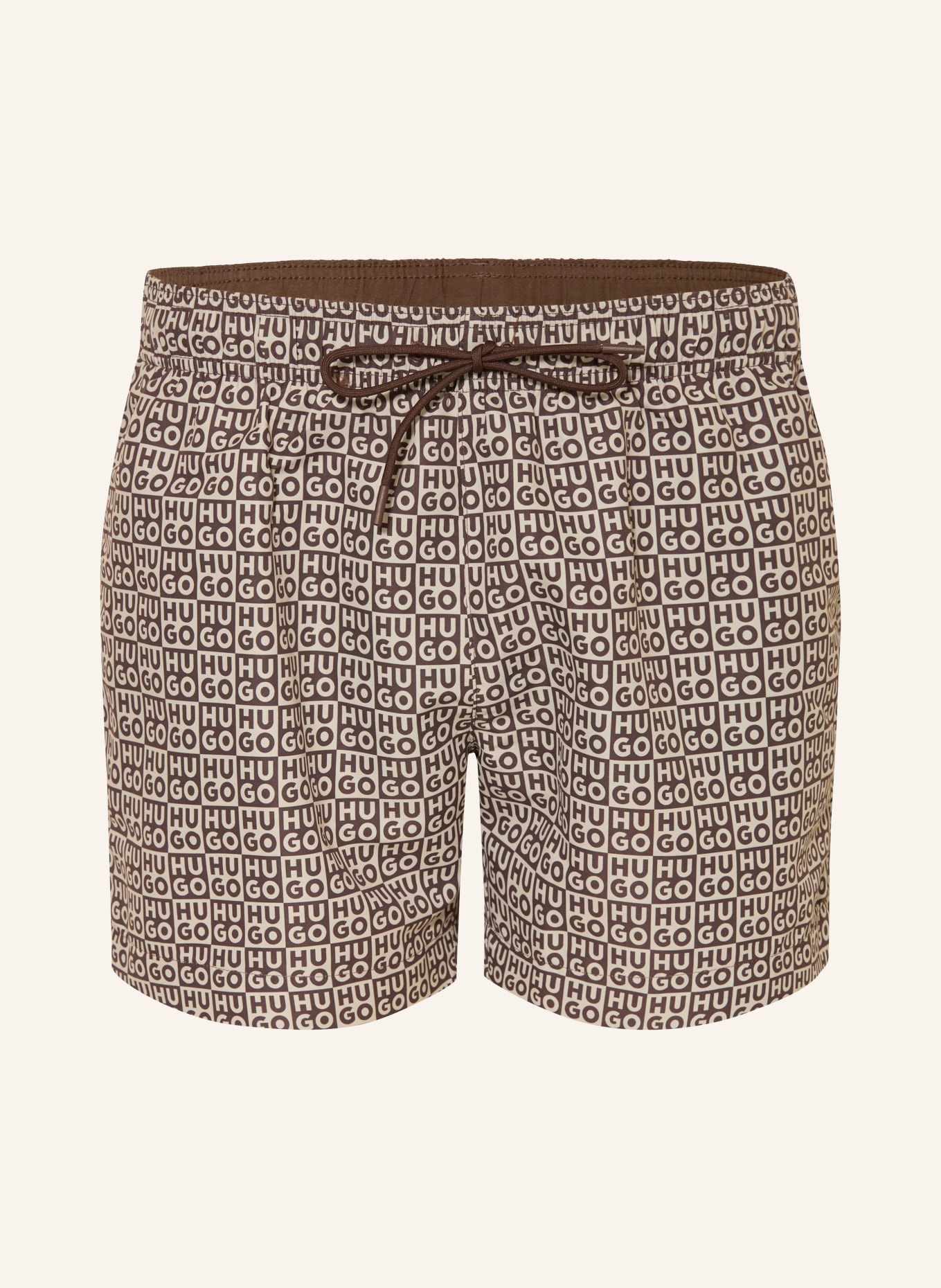 HUGO Badeshorts AARON: BEIGE / DUNKELBRAUN