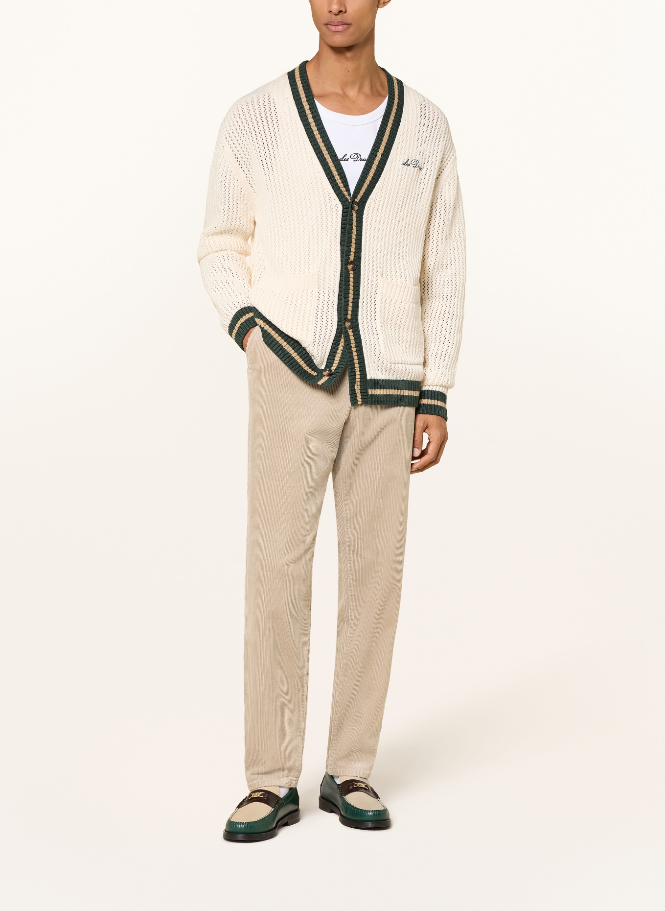 LES DEUX Pantalon en velours côtelé coupe ample: BEIGE