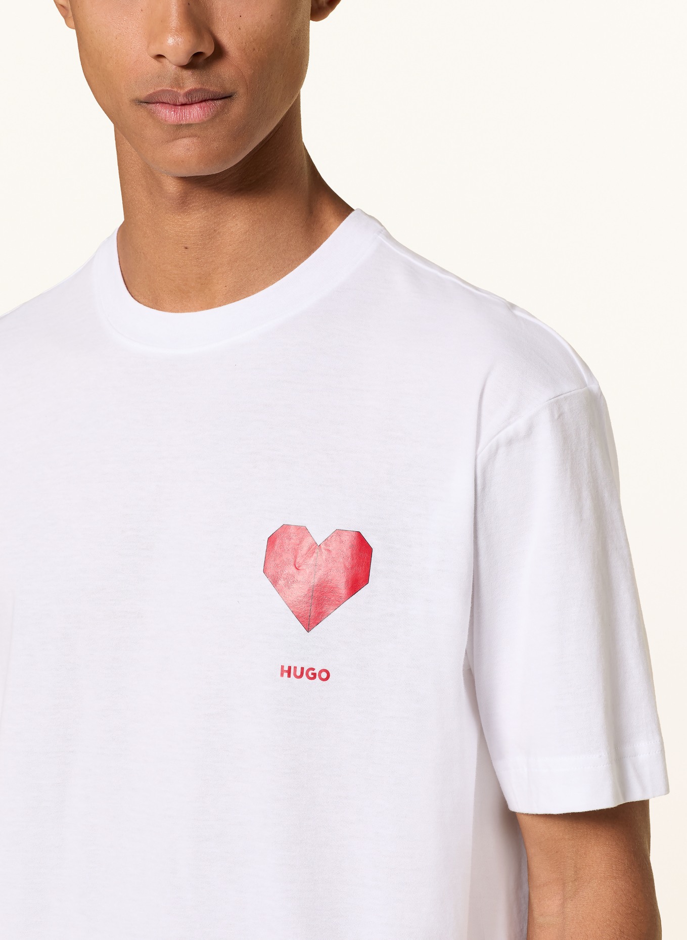 HUGO Shorty-Schlafanzug AMORO: WEISS / ROT / SCHWARZ