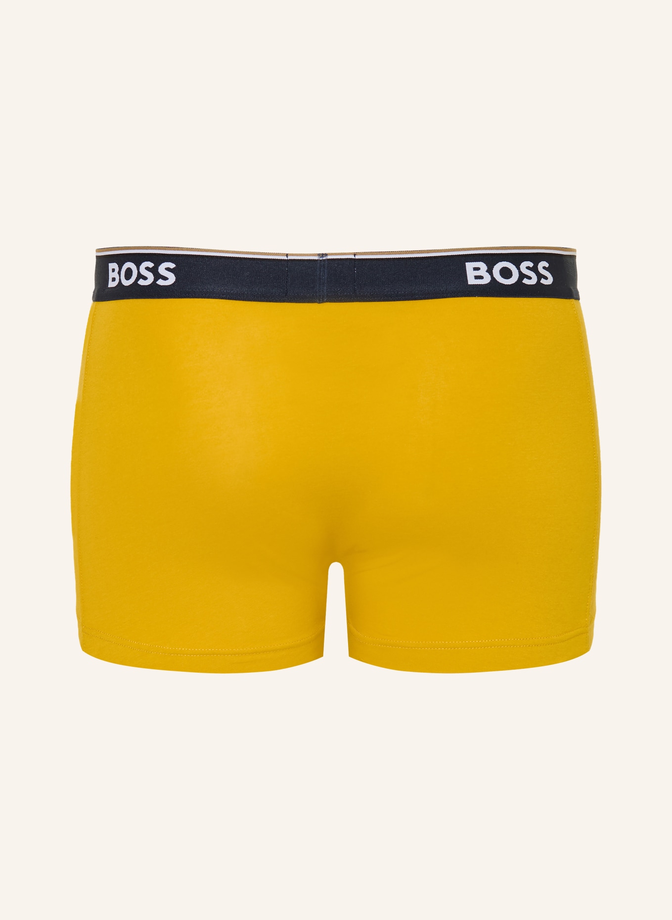BOSS 3 kusy boxerek POWER: TMAVĚ MODRÁ / TMAVĚ ŽLUTÁ / KHAKI
