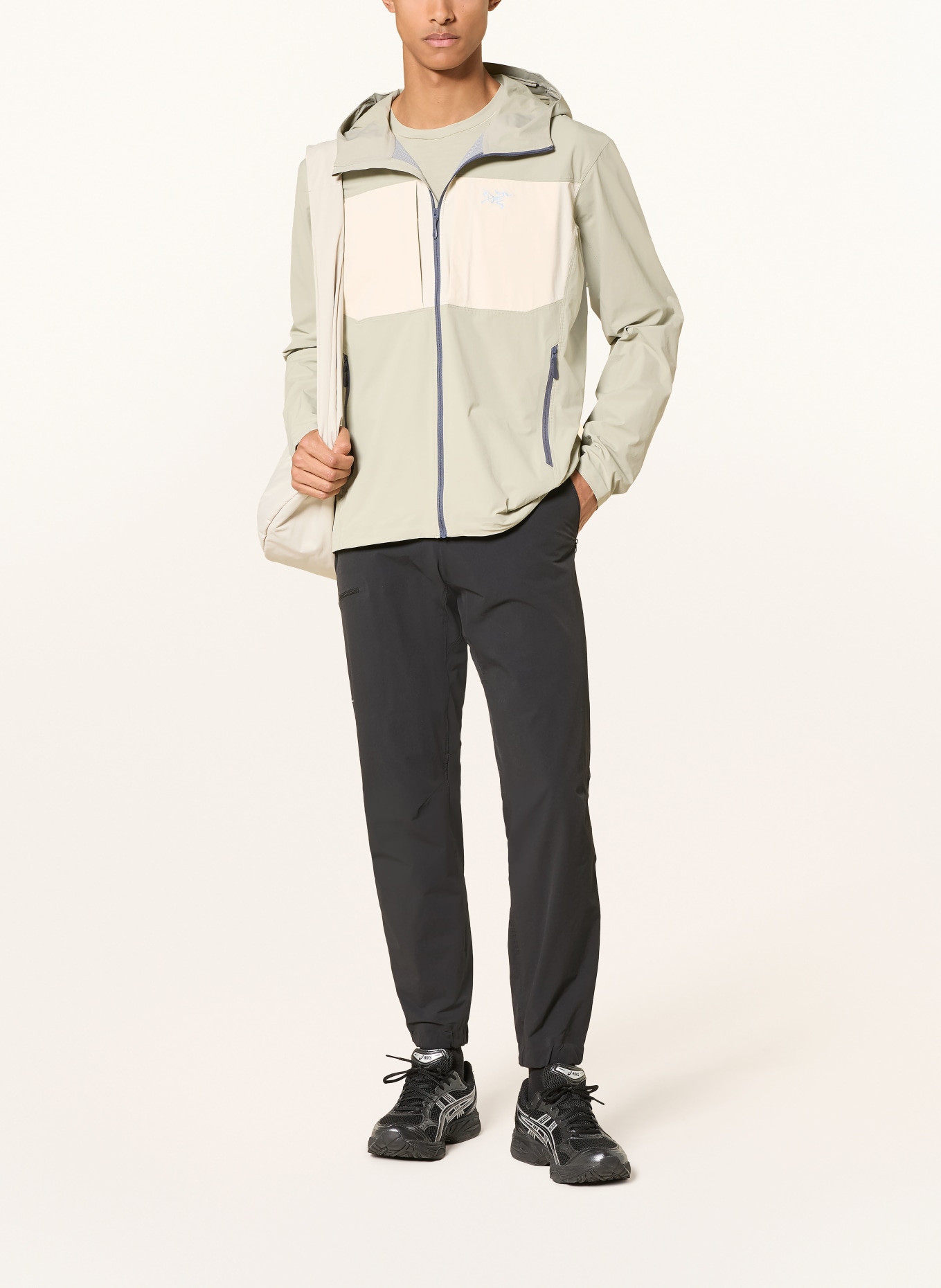 ARC'TERYX Funktionsjacke GAMMA LIGHTWEIGHT HOODY: HELLGRÜN / BEIGE